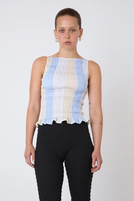 The Deba Stripe Top, Sea Glass sold by Peachy Den