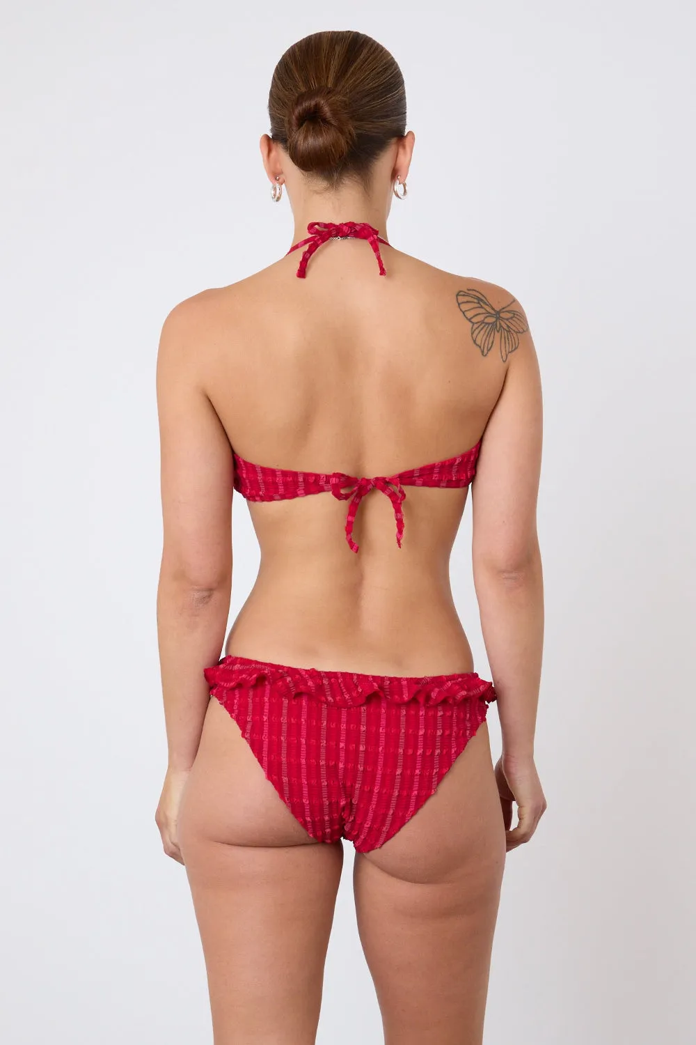 The Cindy Tie Bikini Top, Lipstick sold by Peachy Den product image thumbnail 4