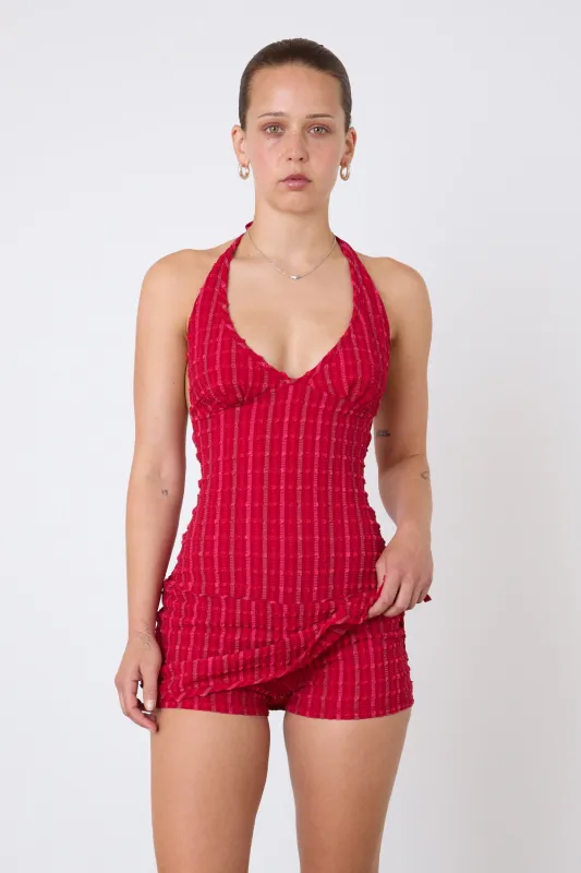 The Cindy Halter Skort Dress, Lipstick sold by Peachy Den