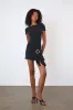 The Amelia Bandeau Mini Dress, Graphite sold by Peachy Den