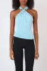 The Amelia Halter Top, Pale Aqua sold by Peachy Den
