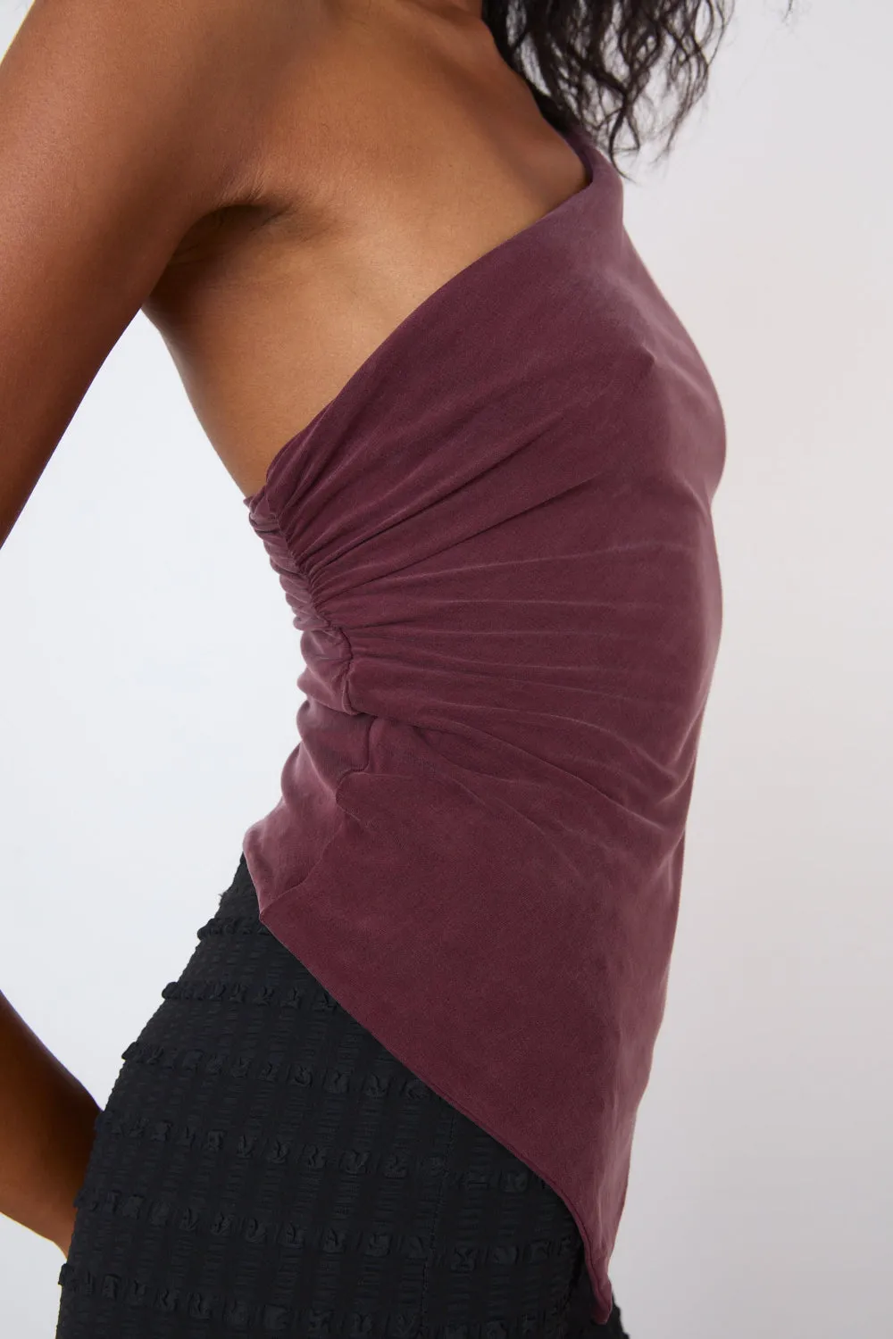 The Amelia One Shoulder Top, Hot Choc sold by Peachy Den product image thumbnail 5