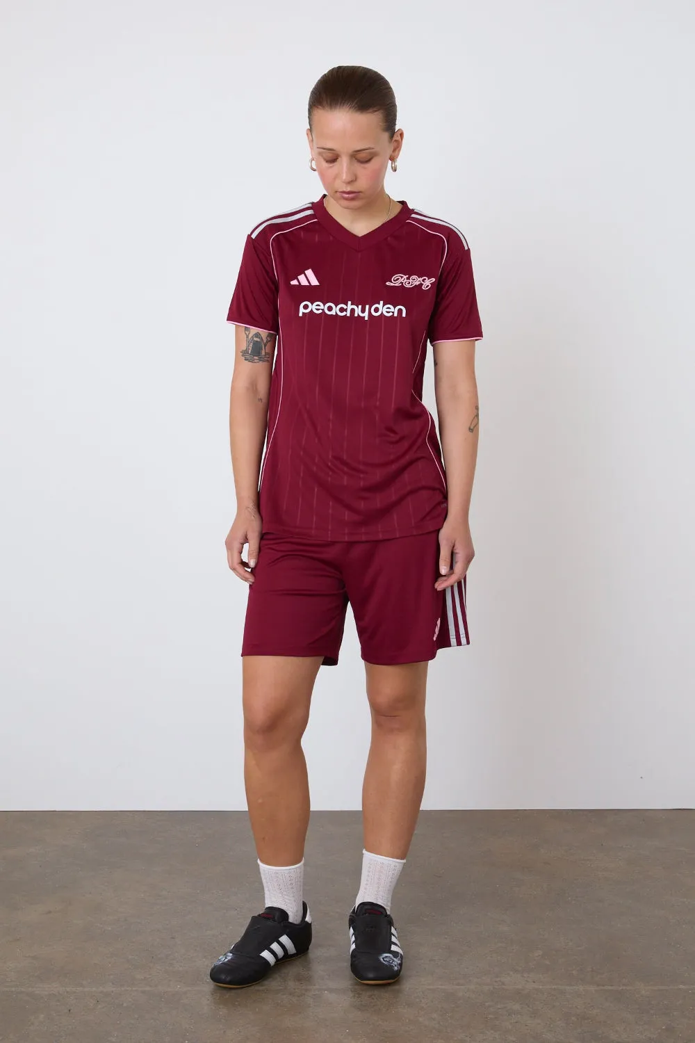 The Peachy FC x Adidas Away Jersey, Burgundy sold by Peachy Den product image thumbnail 4