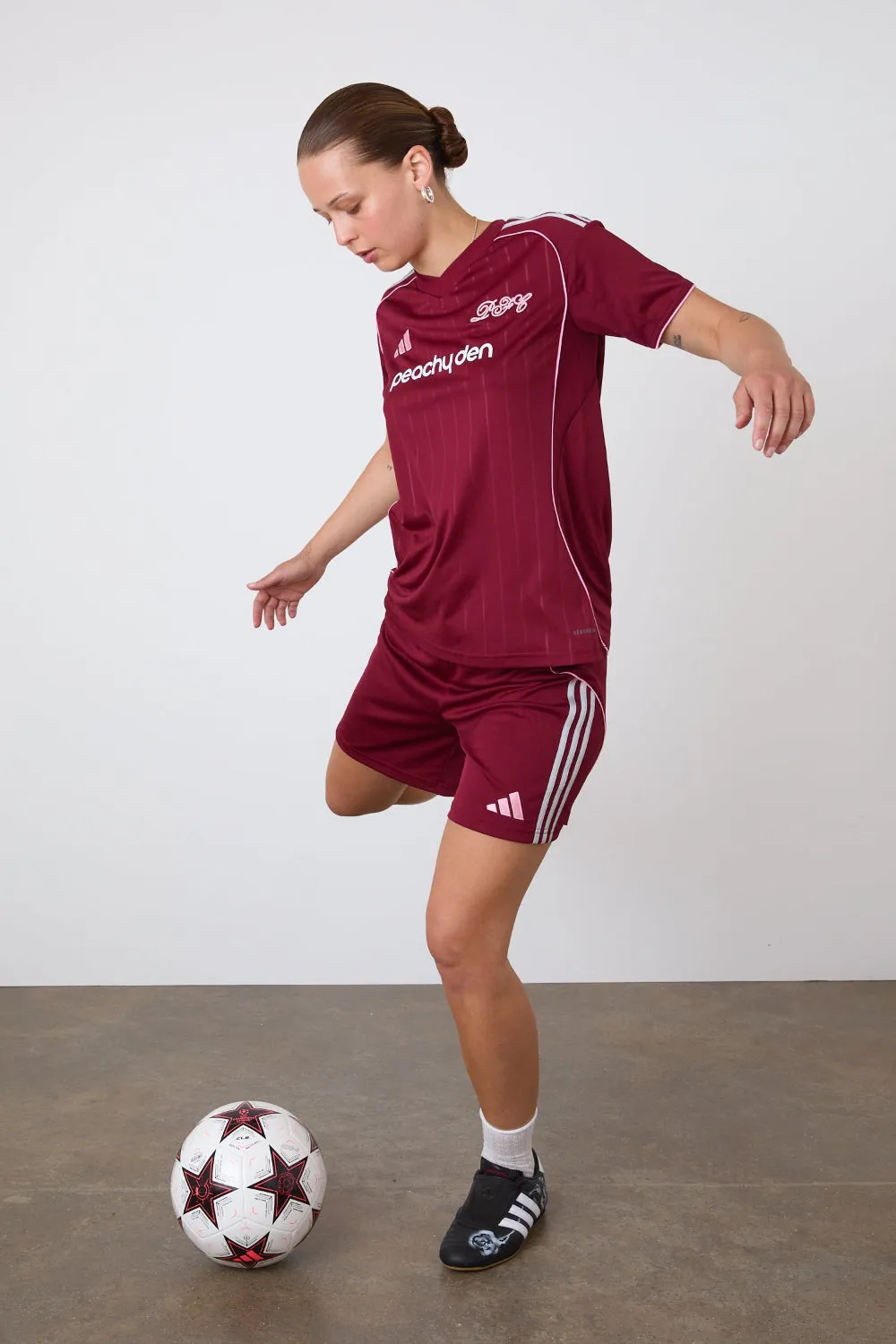 The Peachy FC x Adidas Away Jersey, Burgundy sold by Peachy Den product image thumbnail 3