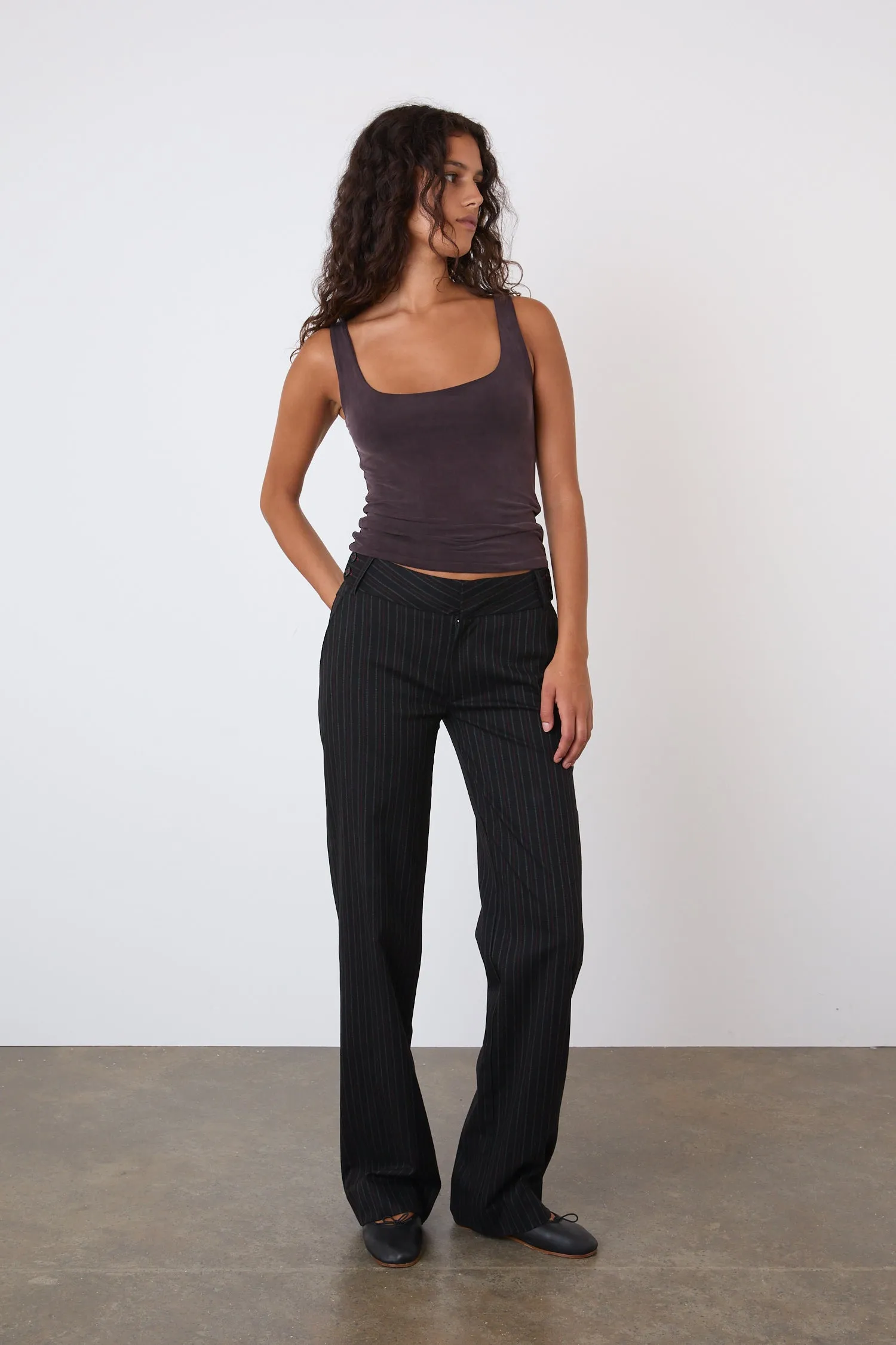 The Lennox Straight Trousers, Lead sold by Peachy Den product image thumbnail 2