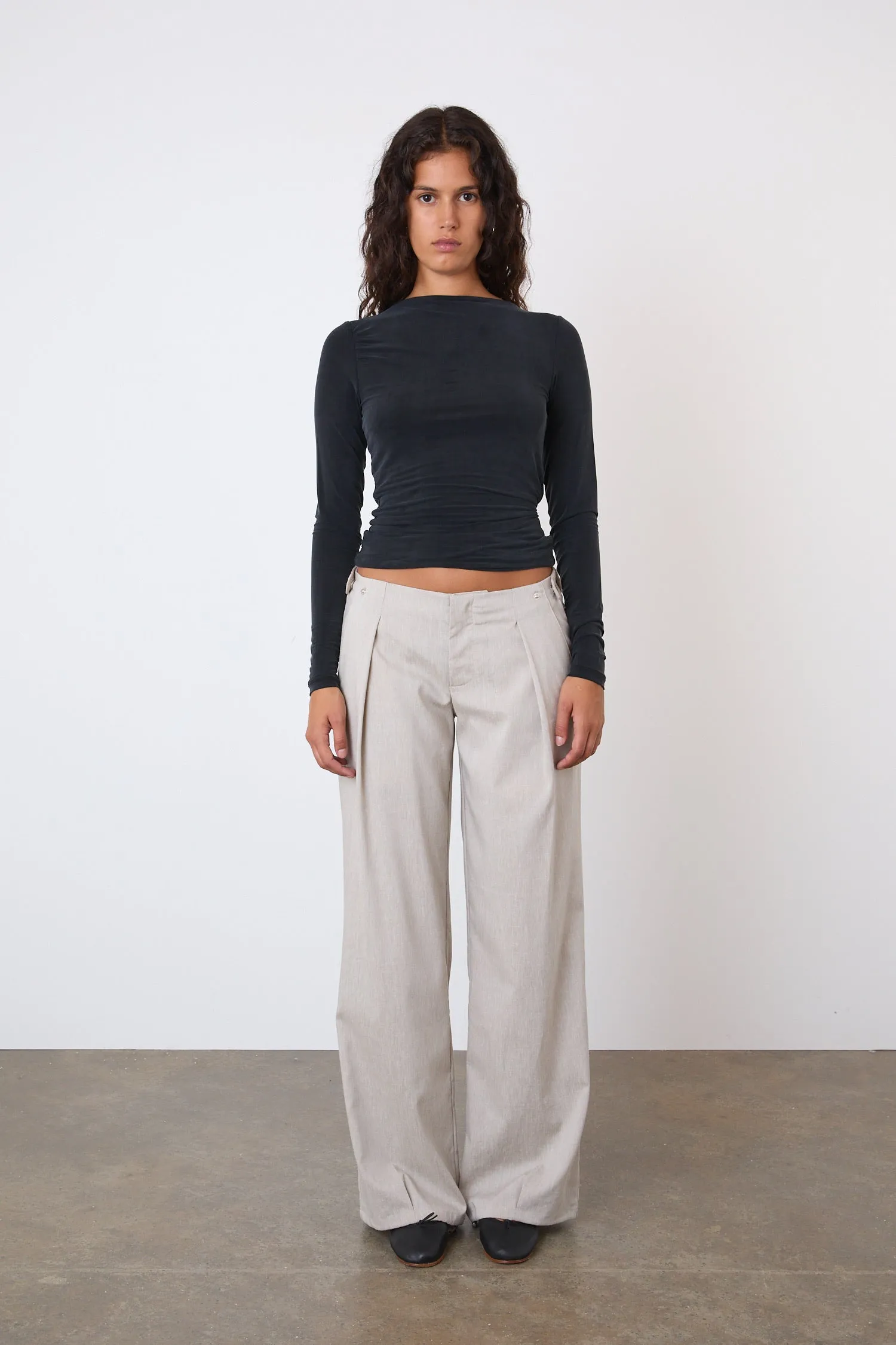 The Kylie Long Sleeve Top, Graphite sold by Peachy Den product image thumbnail 3