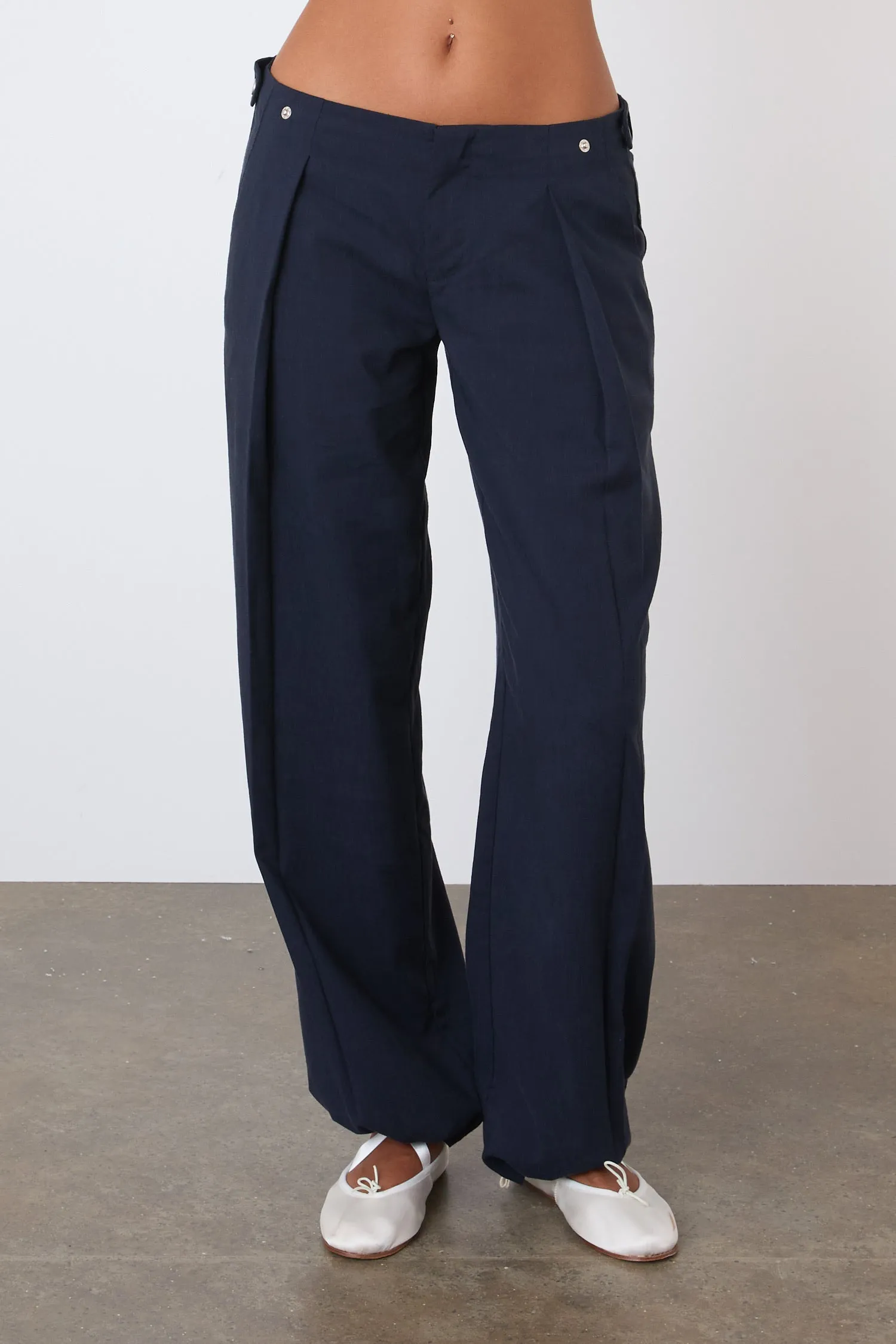 The Lola Drawcord Trousers, Navy sold by Peachy Den product image thumbnail 2