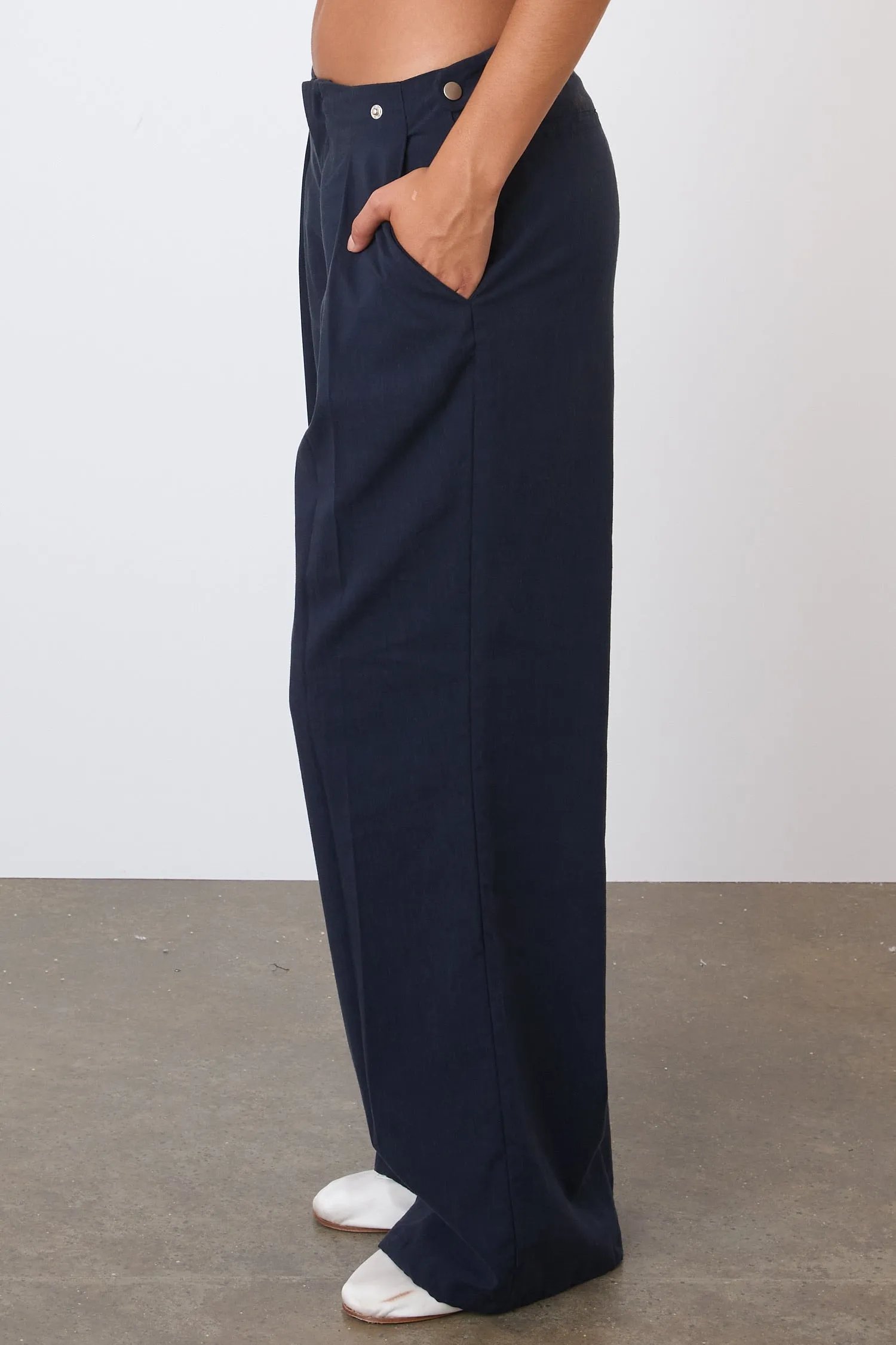 The Lola Drawcord Trousers, Navy sold by Peachy Den product image thumbnail 4