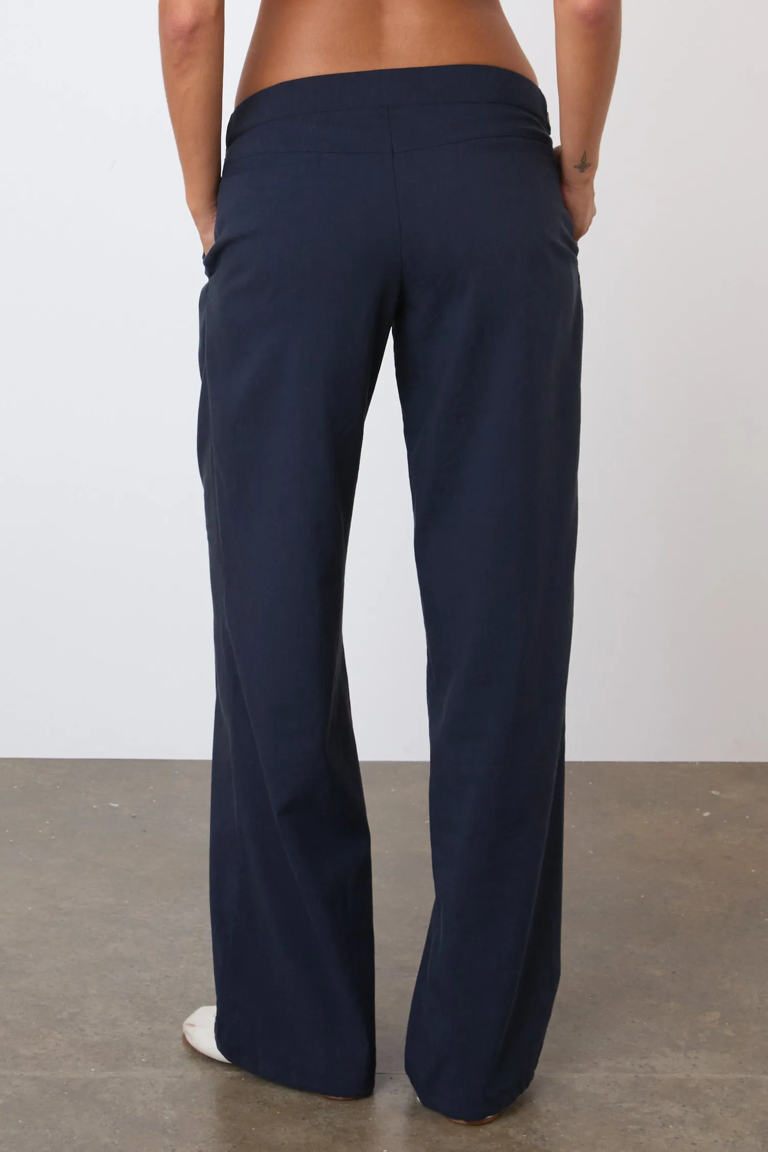 The Lola Drawcord Trousers, Navy sold by Peachy Den product image thumbnail 5