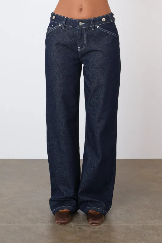 Goldie Relaxed Leg Jeans, Indigo Rinse made by Peachy Den