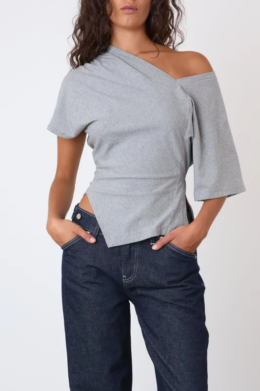 The Nico Top, Grey Marl sold by Peachy Den