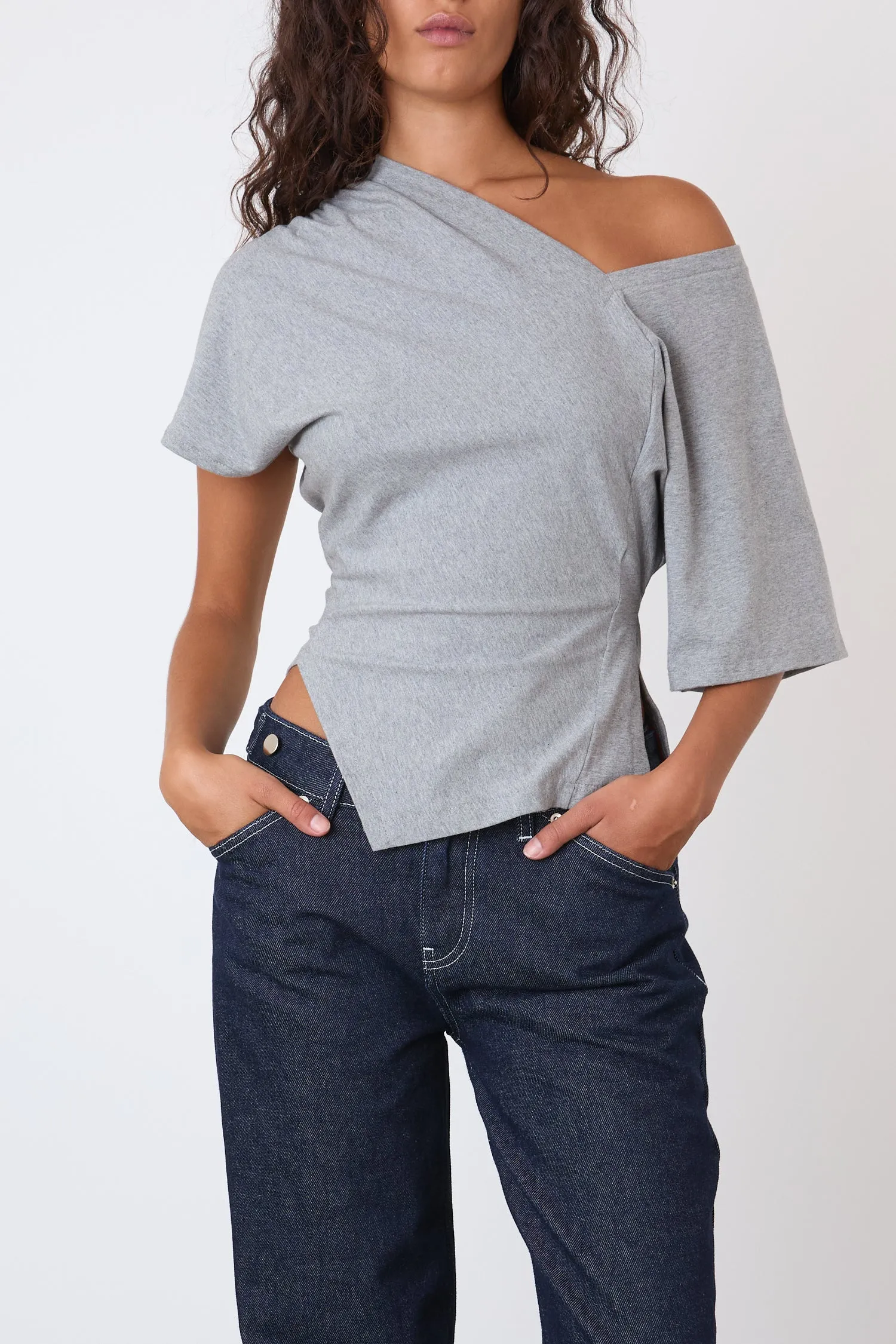 The Nico Top, Grey Marl sold by Peachy Den