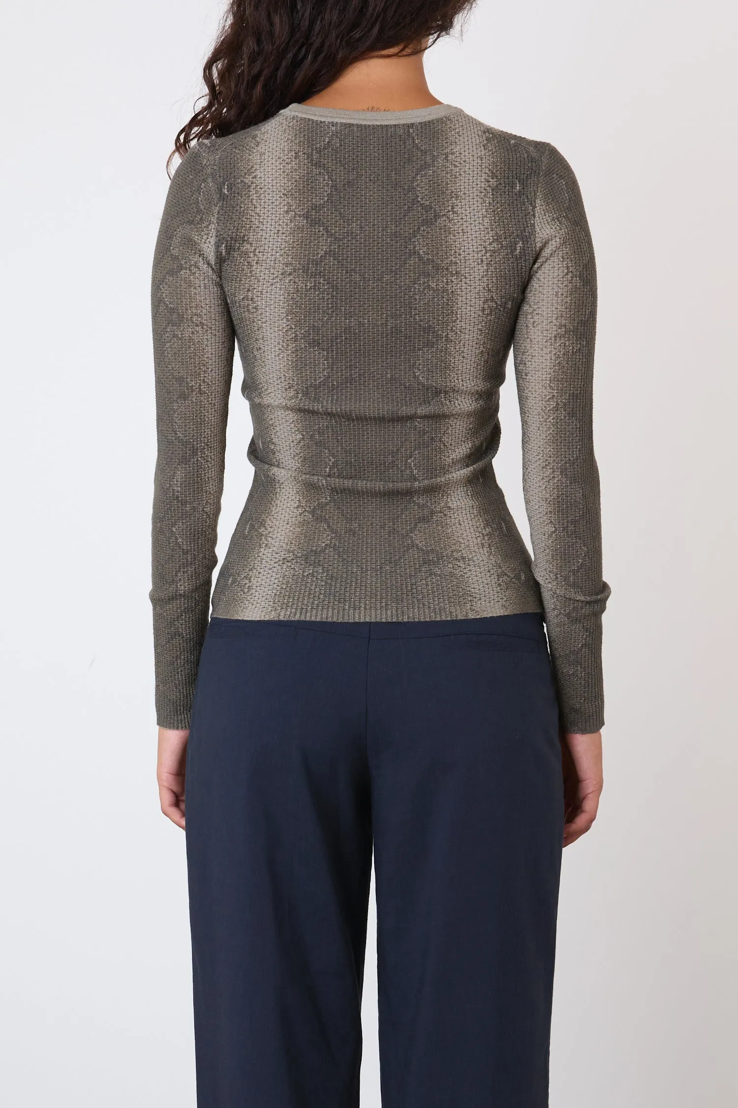 The Lulu Thermal Knit Top, Olive Python sold by Peachy Den product image thumbnail 5