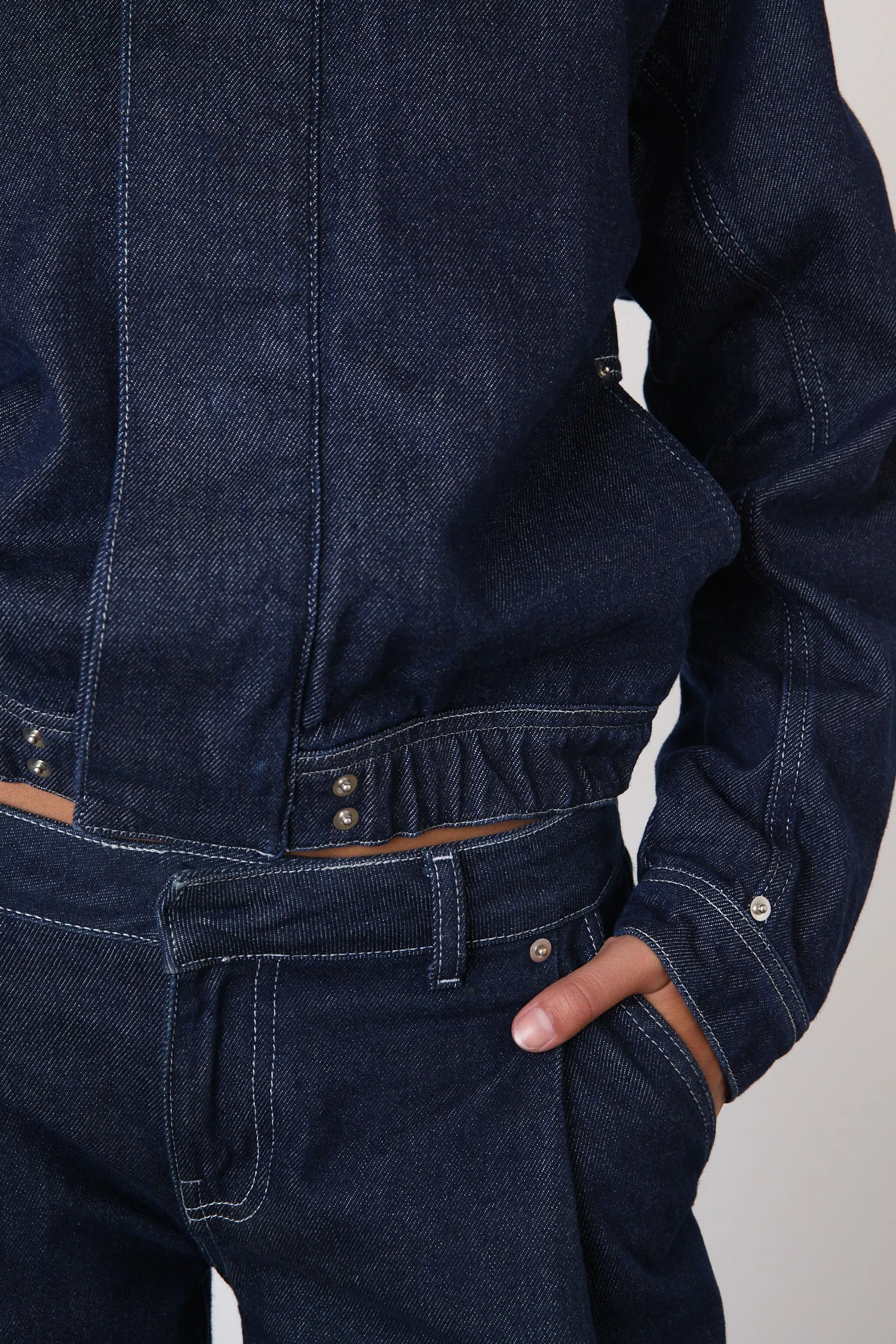The Joan Denim Bomber Jacket, Indigo Rinse sold by Peachy Den product image thumbnail 4