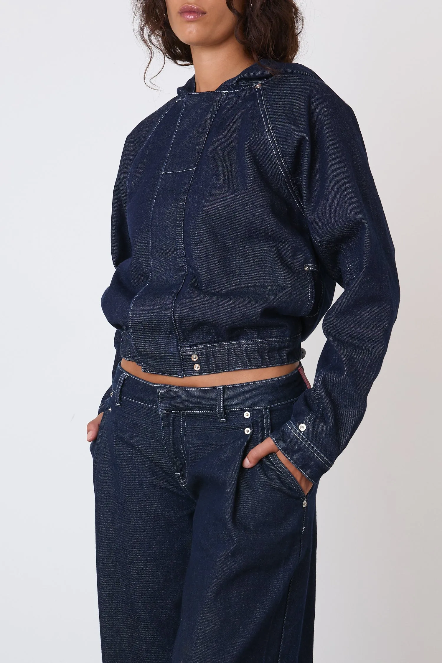 The Joan Denim Bomber Jacket, Indigo Rinse sold by Peachy Den product image thumbnail 2
