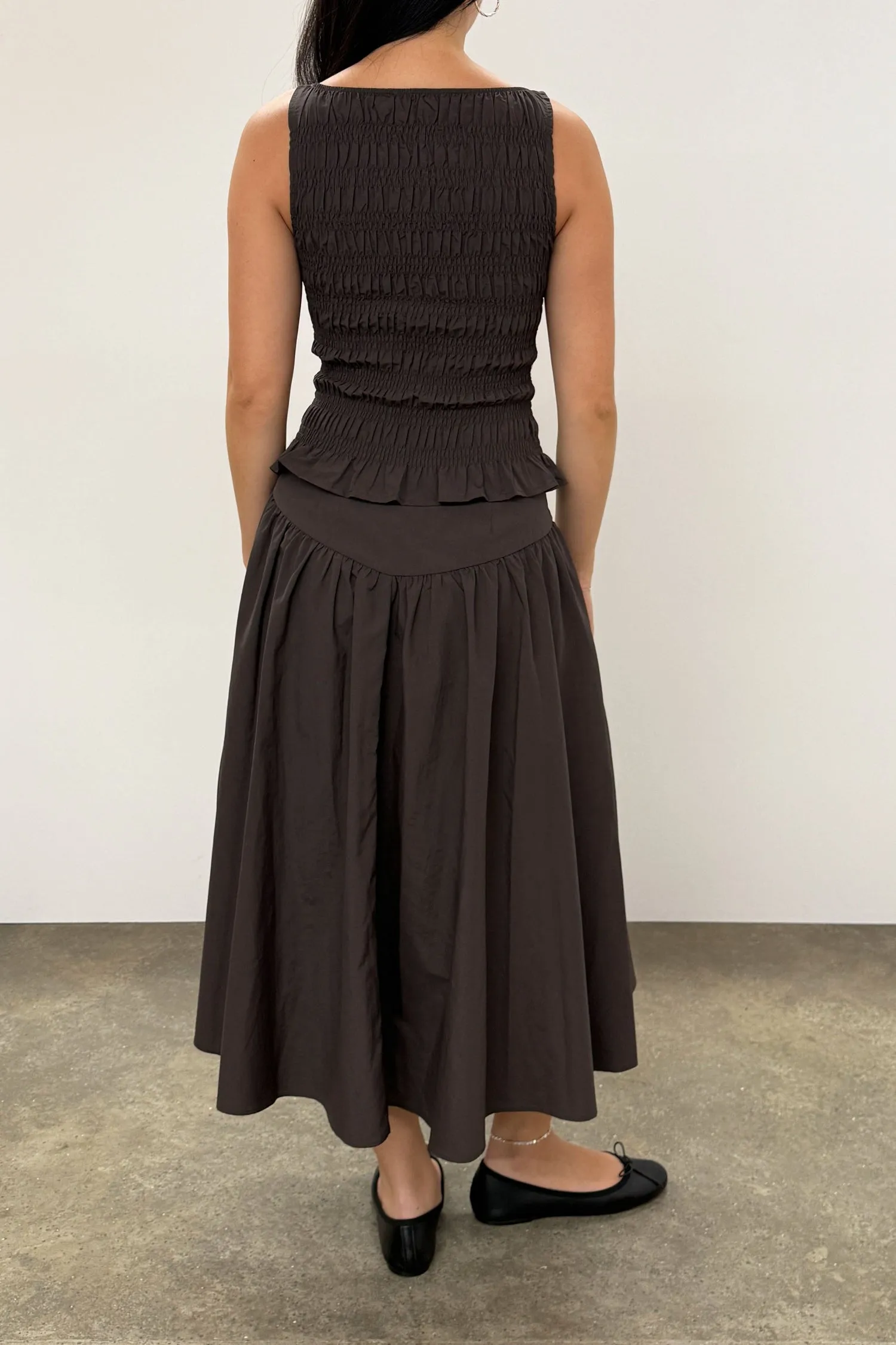 The Deba Midi Skirt, Chestnut | Liberty London Exclusive sold by Peachy Den product image thumbnail 4