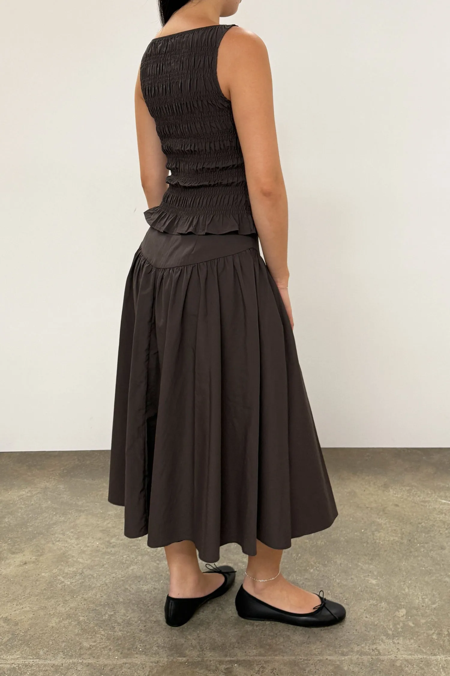 The Deba Midi Skirt, Chestnut | Liberty London Exclusive sold by Peachy Den product image thumbnail 3