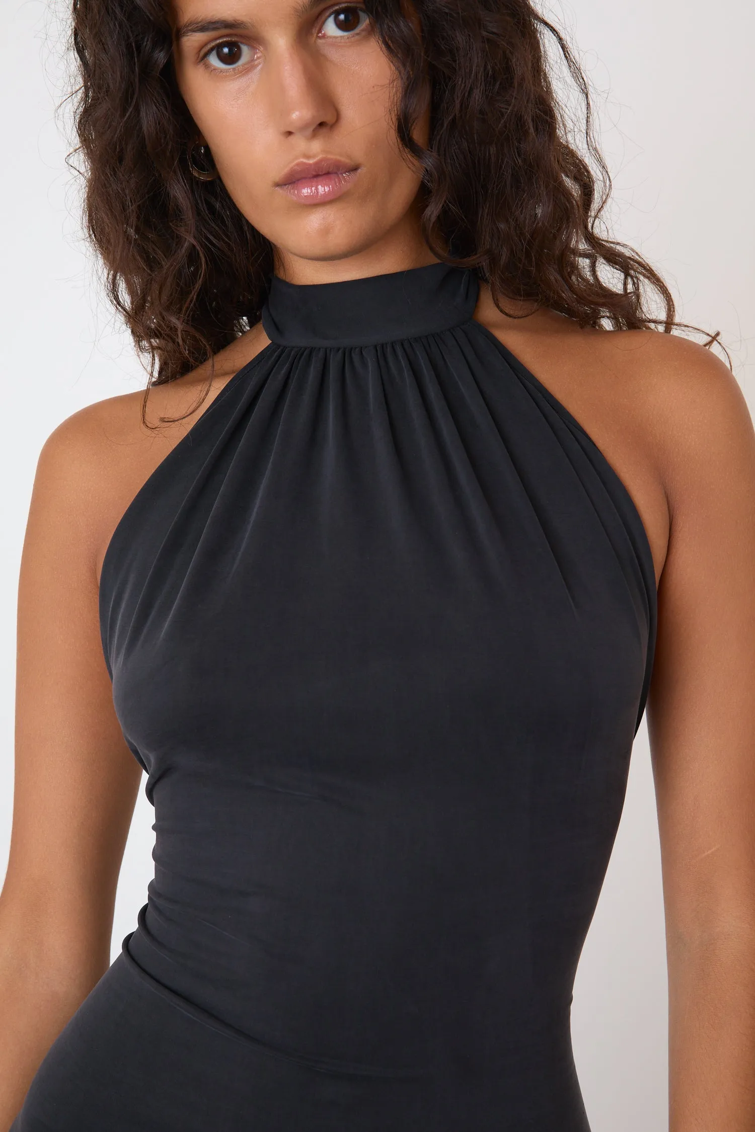 The Kylie Halter Maxi Dress, Graphite sold by Peachy Den product image thumbnail 3