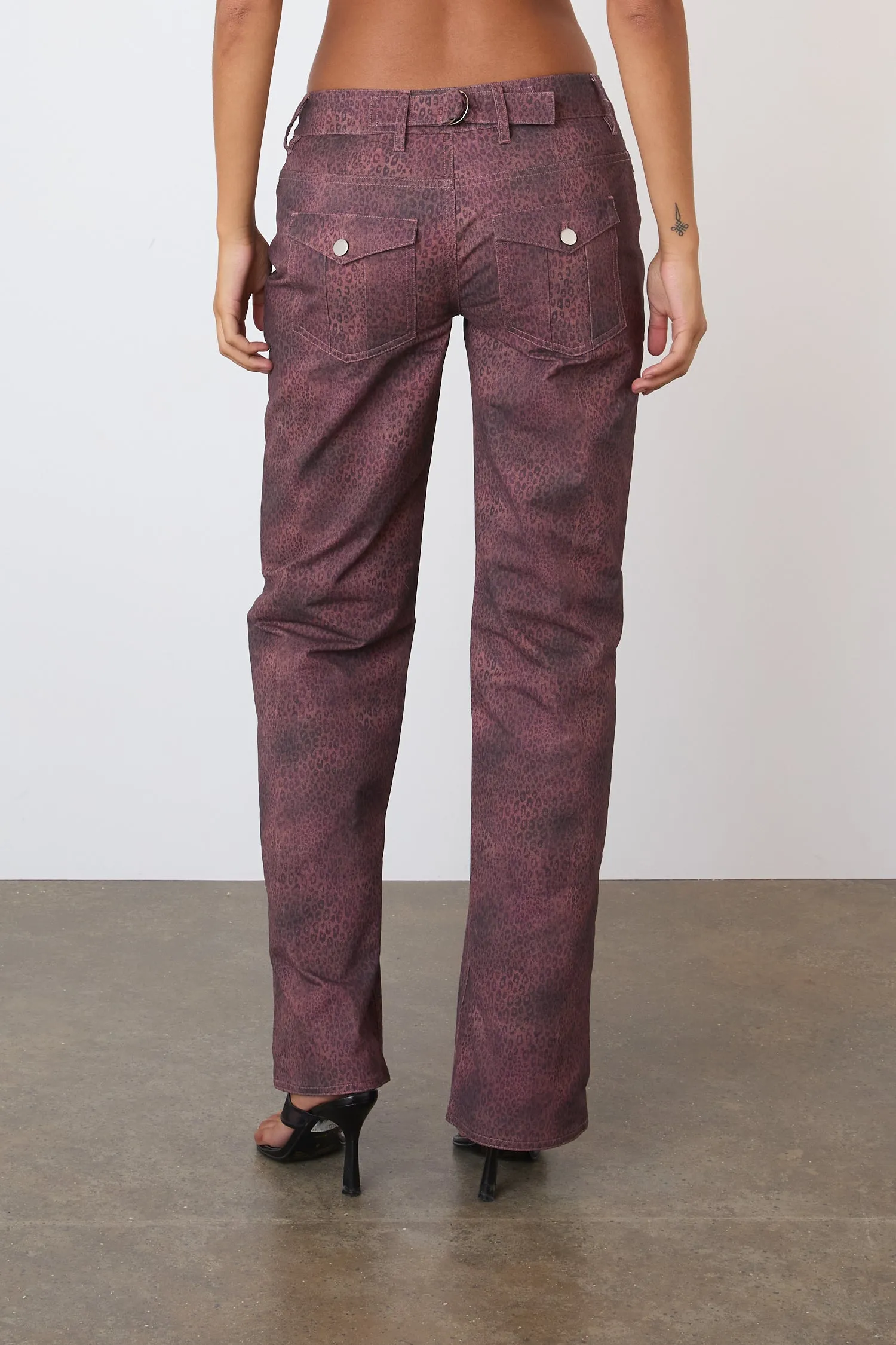 The Cicely Straight Trousers, Red Leopard sold by Peachy Den product image thumbnail 5