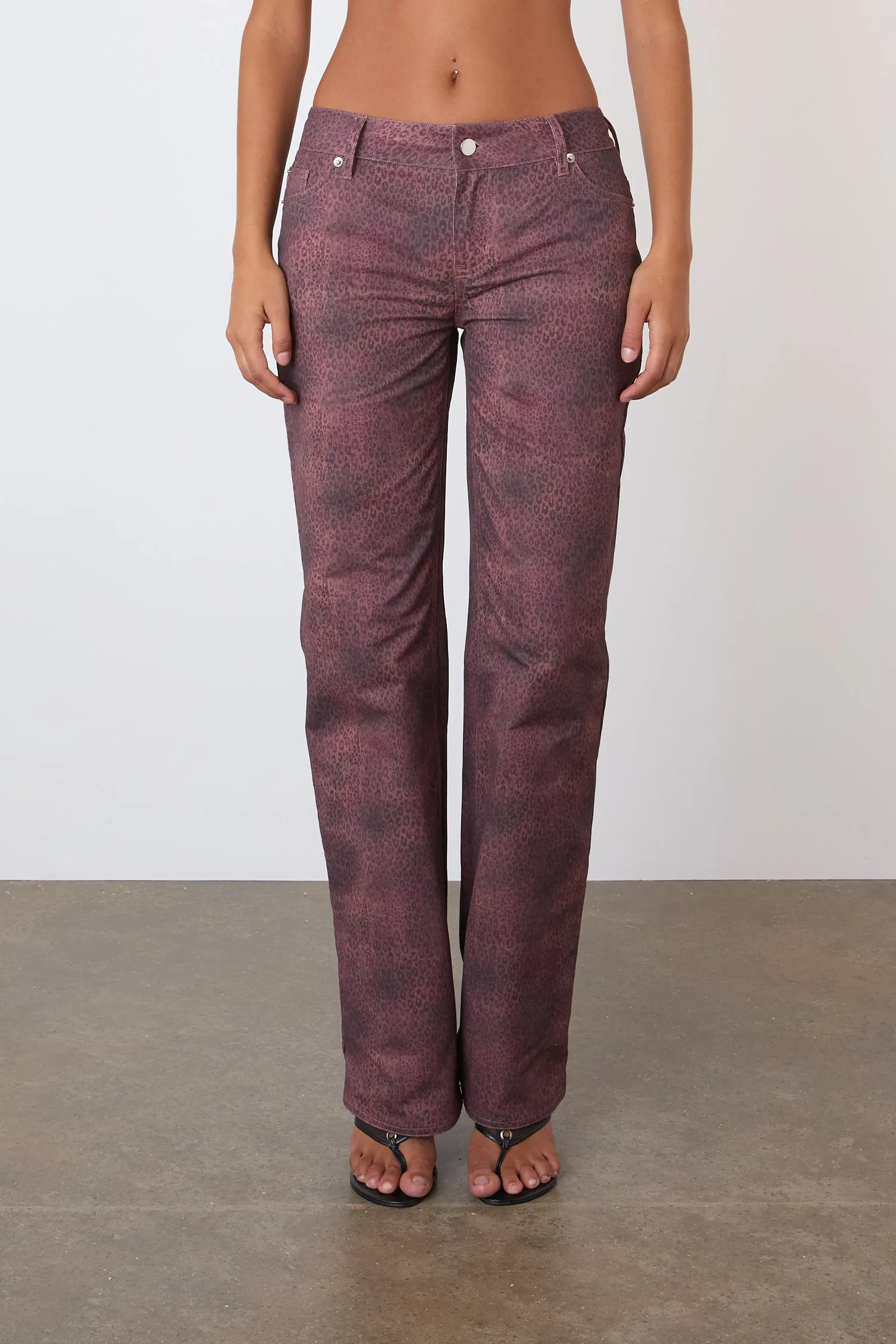 The Cicely Straight Trousers, Red Leopard sold by Peachy Den product image thumbnail 3