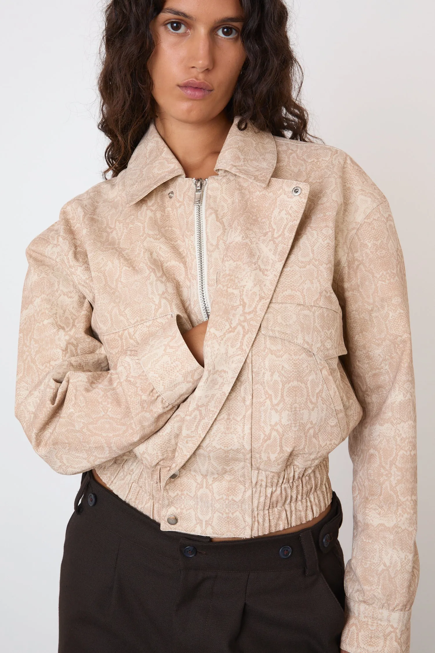 The Cicely Bomber Jacket, Sand Snake sold by Peachy Den product image thumbnail 4