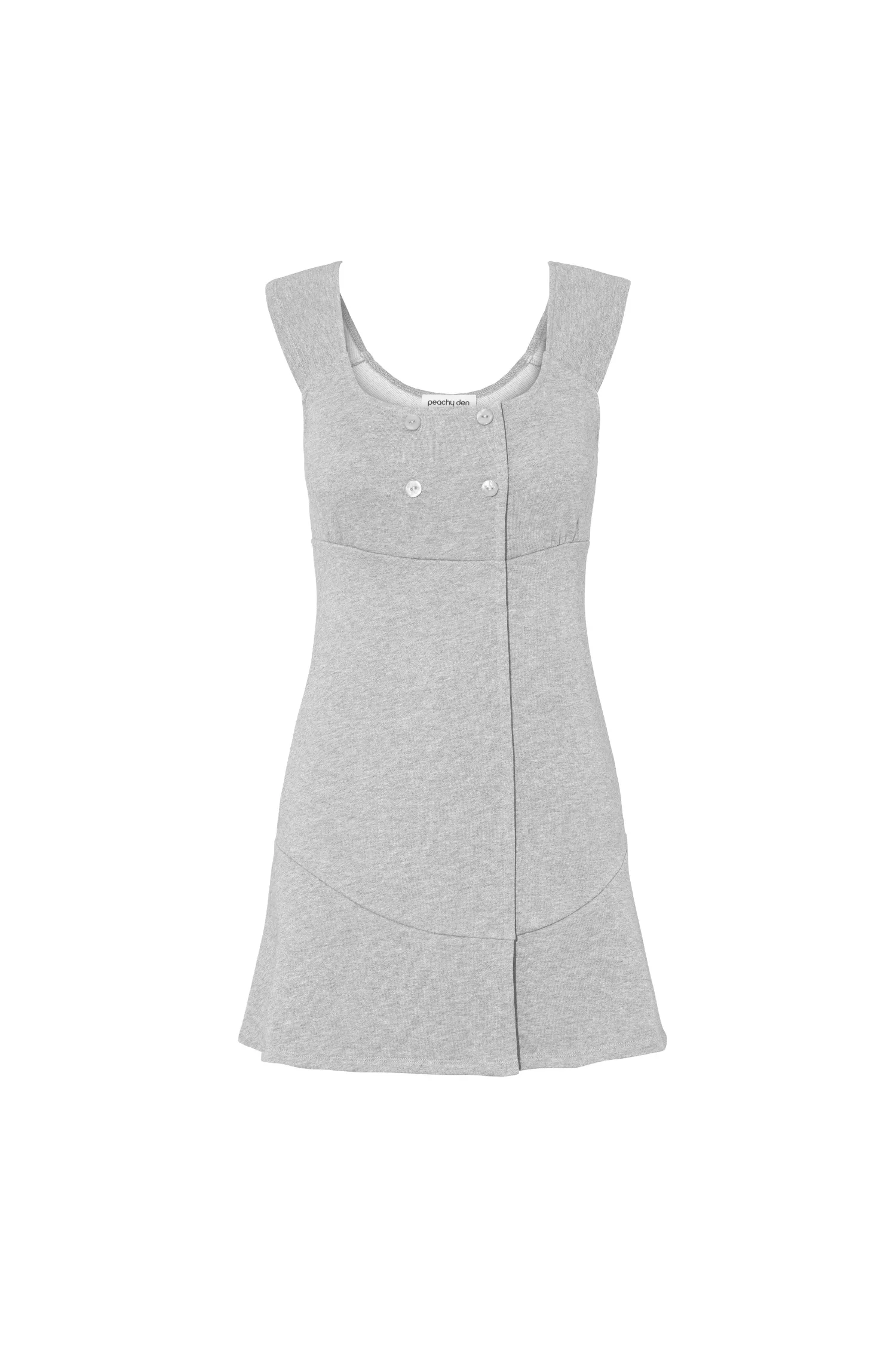Joni Button Dress, Grey Marl sold by Peachy Den product image thumbnail 5