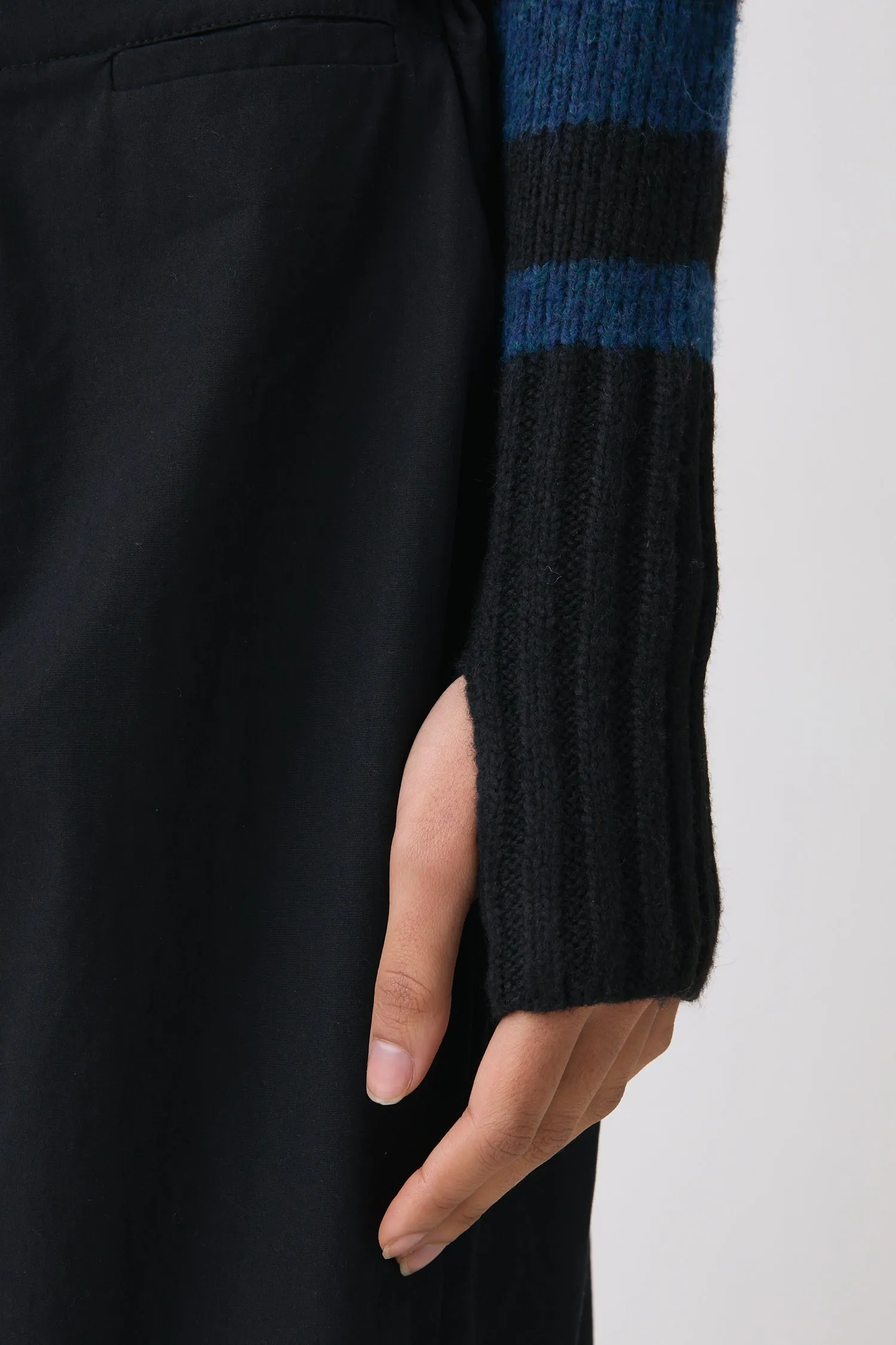 The Anita Knitted Hoodie, Teal Stripe sold by Peachy Den product image thumbnail 4