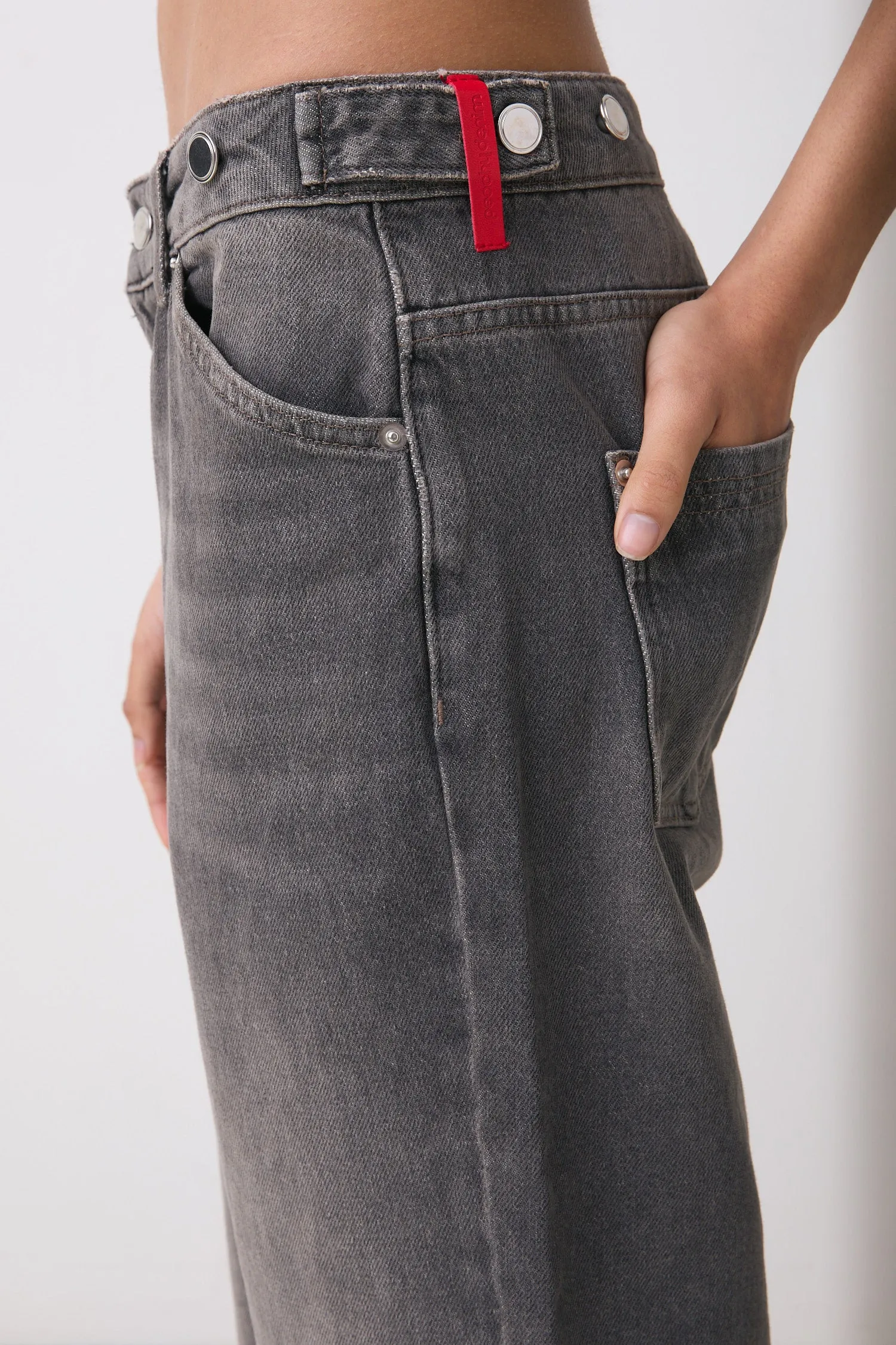 The Goldie Relaxed Leg Jeans, Grey Wash sold by Peachy Den product image thumbnail 3