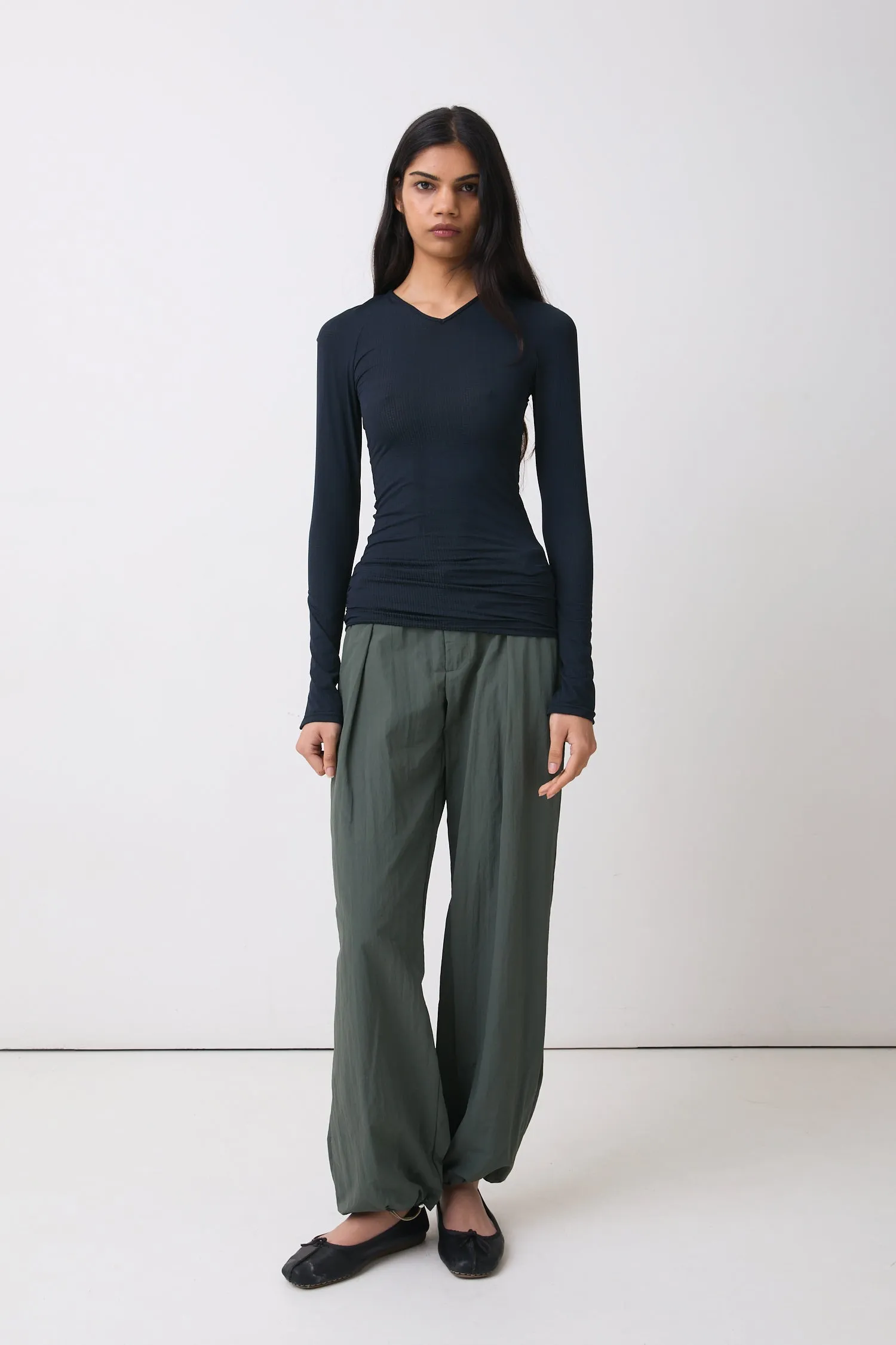 The Lola Drawcord Trousers, Slate Green sold by Peachy Den product image thumbnail 2