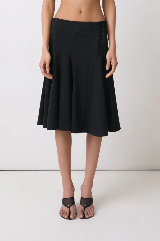 The Missy Midi Skirt, Onyx sold by Peachy Den