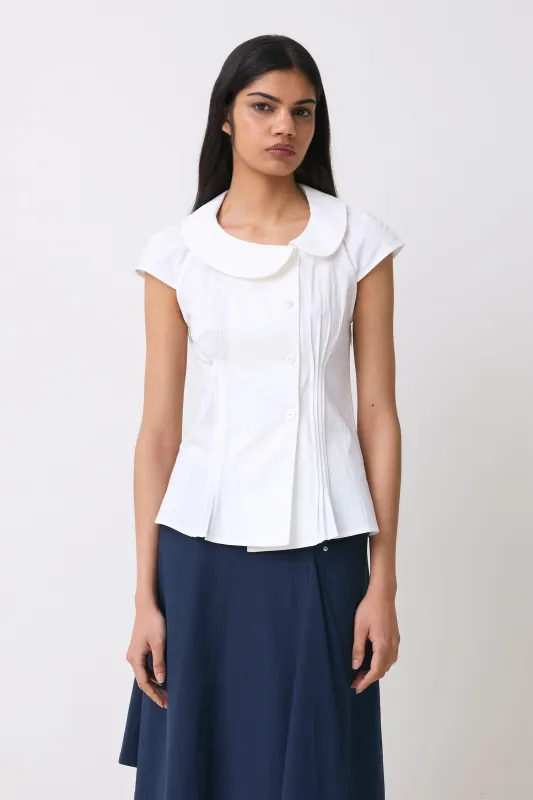 Missy Asymmetric Blouse, Porcelain made by Peachy Den