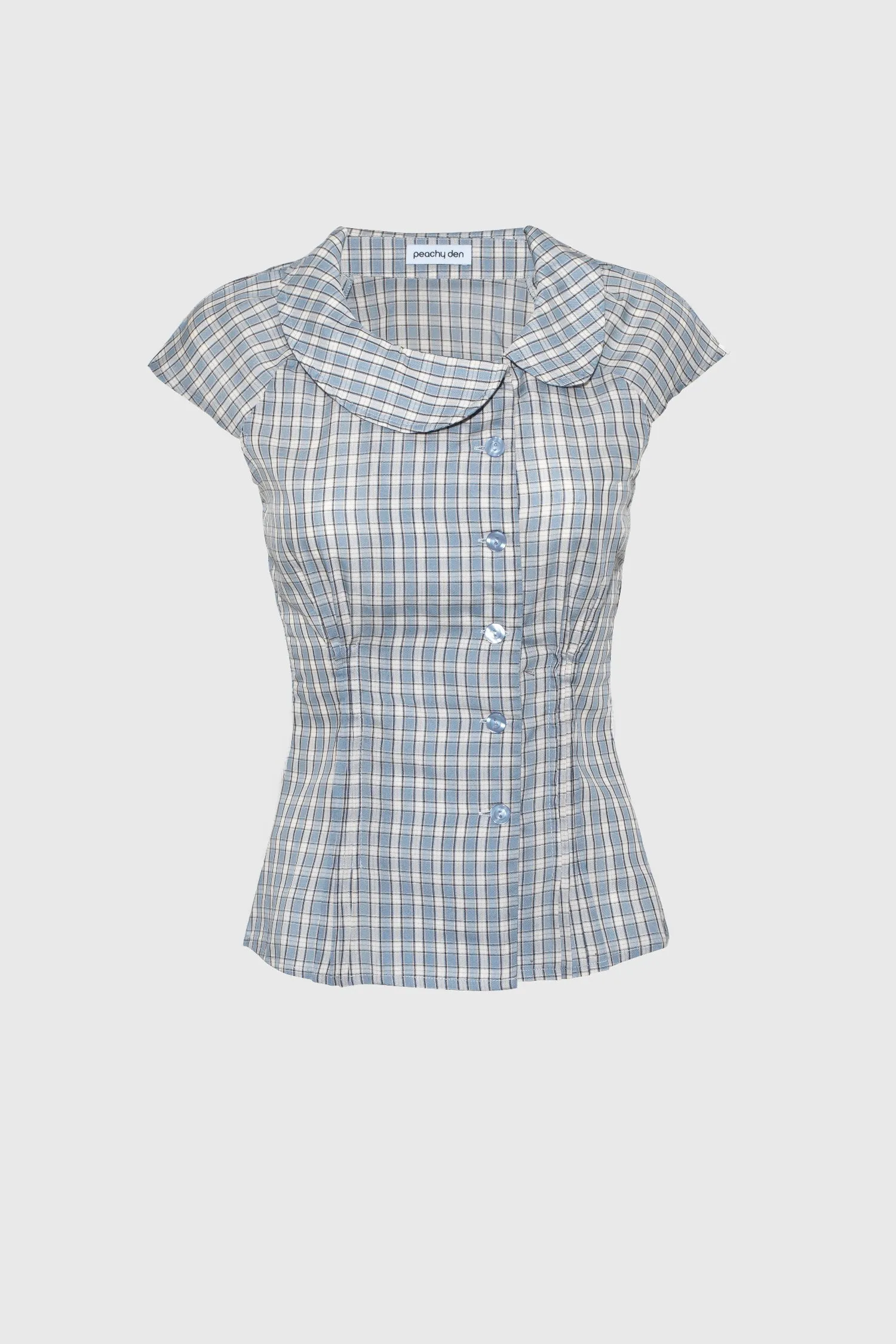 Missy Asymmetric Blouse, Check sold by Peachy Den product image thumbnail 2