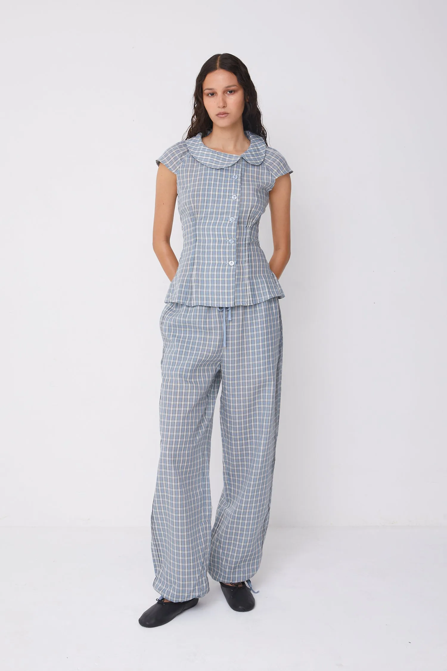 Missy Asymmetric Blouse, Check sold by Peachy Den product image thumbnail 3
