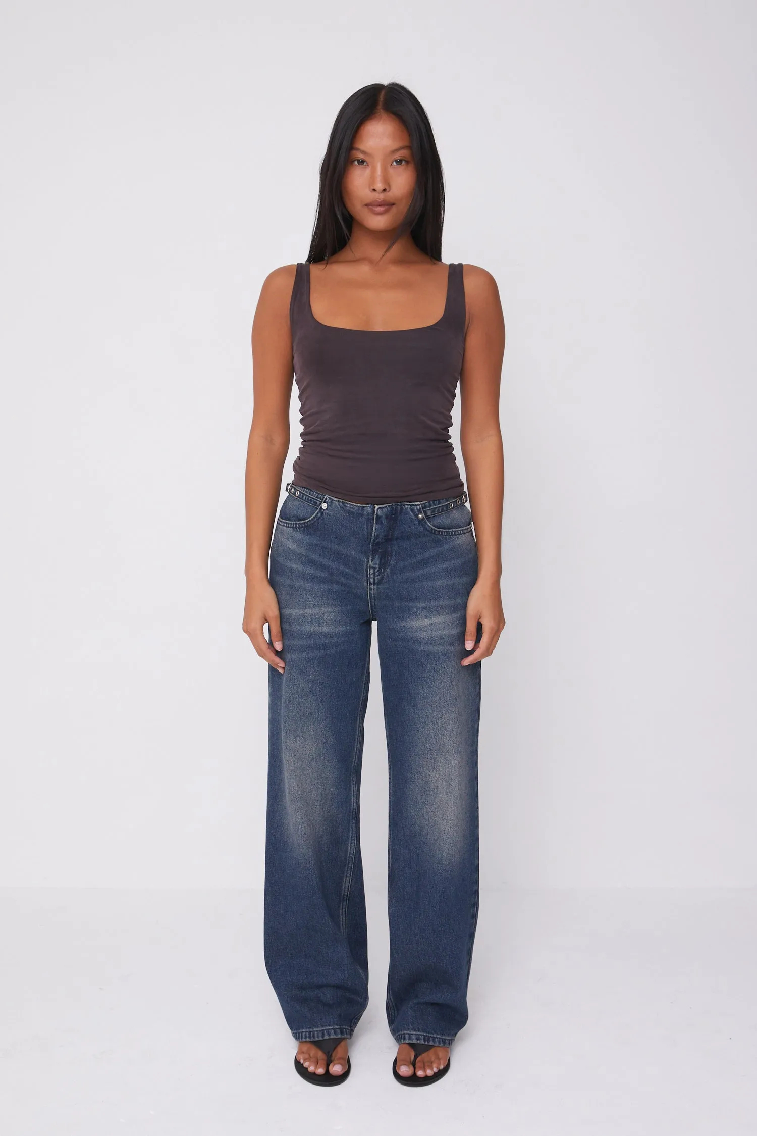 Stevie Low Rise Jeans, Dark Fade sold by Peachy Den product image thumbnail 3