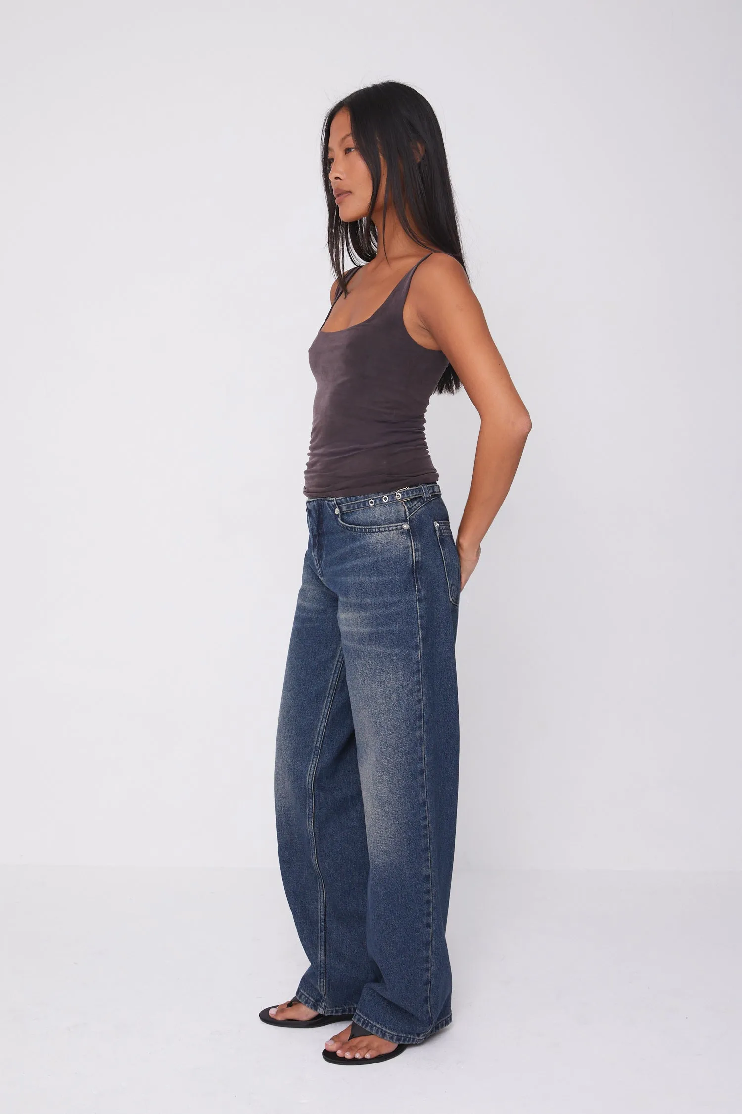 Stevie Low Rise Jeans, Dark Fade sold by Peachy Den product image thumbnail 4