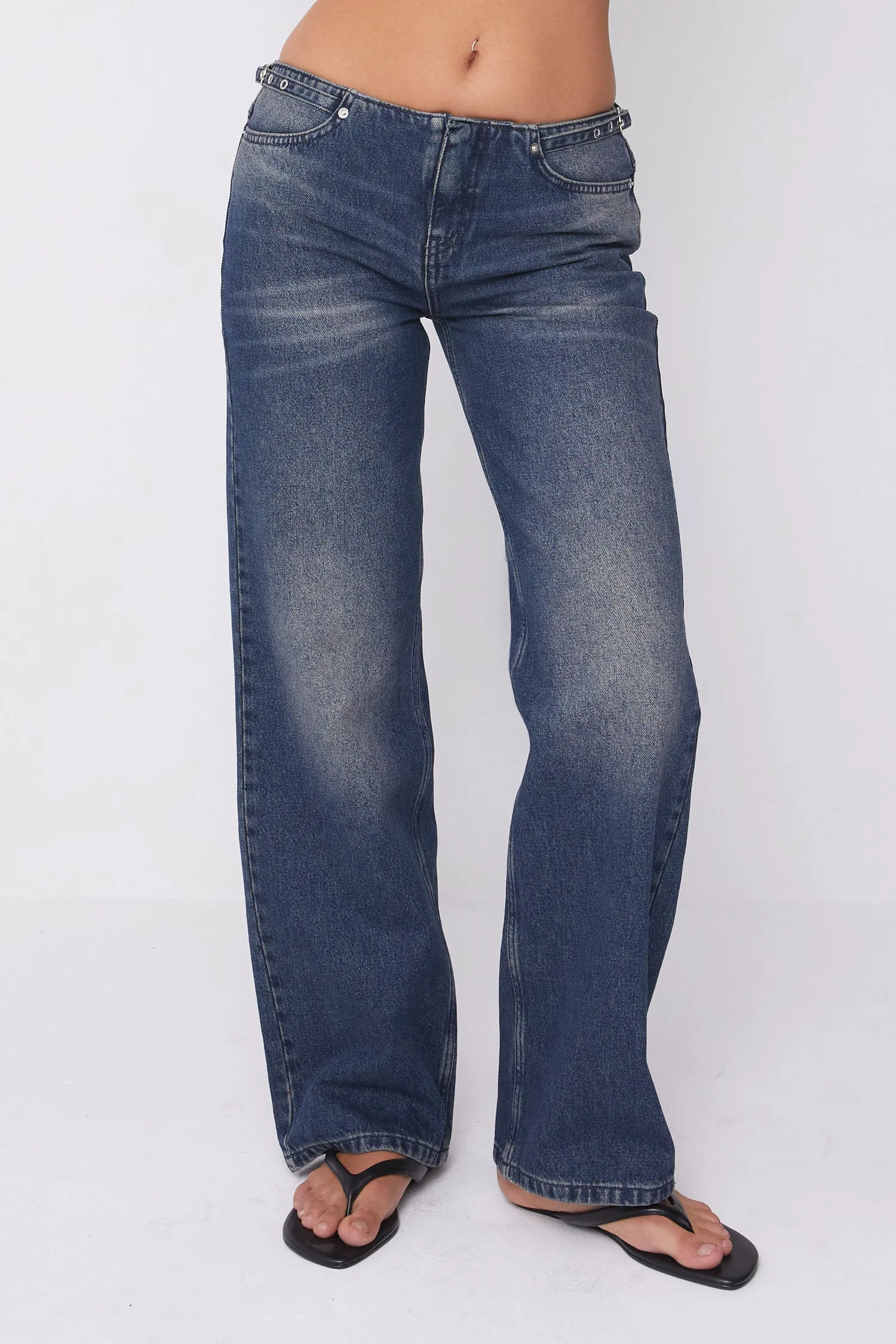 Stevie Low Rise Jeans, Dark Fade sold by Peachy Den product image thumbnail 5