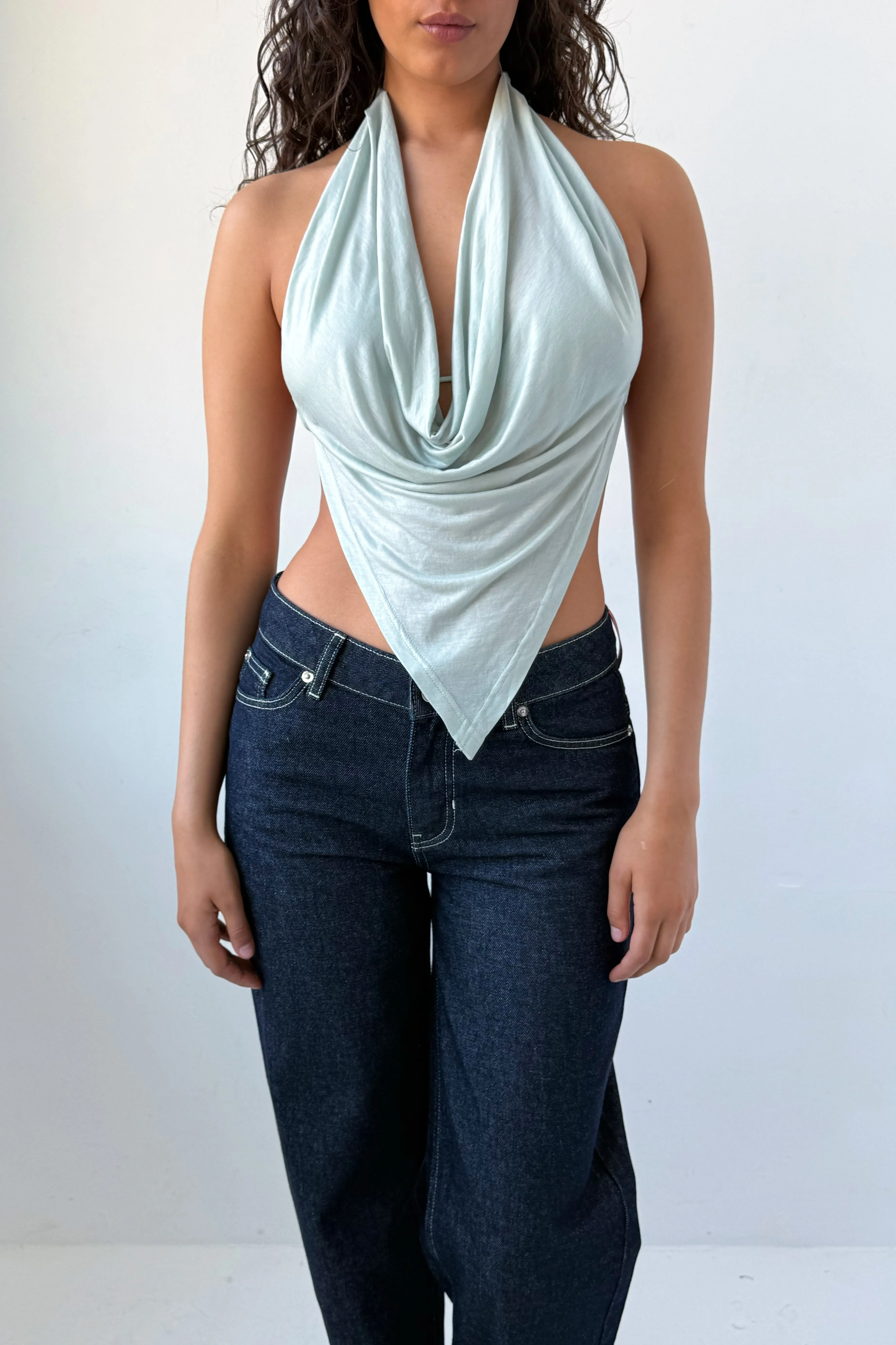 Blanche Halter Top, Mist sold by Peachy Den product image thumbnail 5