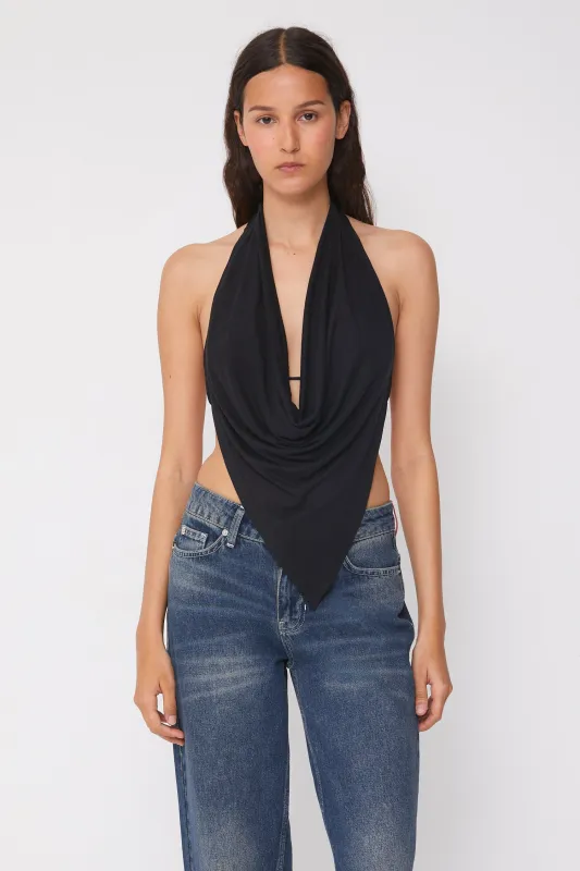 Blanche Halter Top, Onyx made by Peachy Den