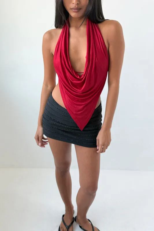 Blanche Halter Top, Red Sandstone made by Peachy Den
