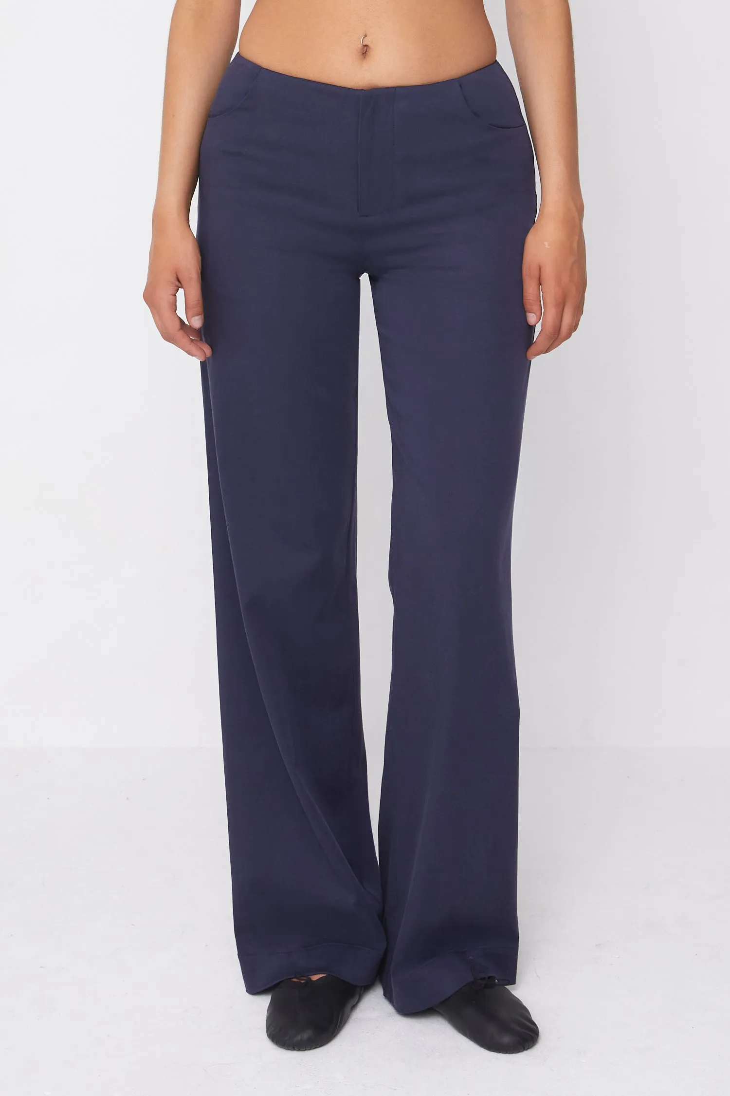 Twiggy Travel Trousers, Midnight sold by Peachy Den