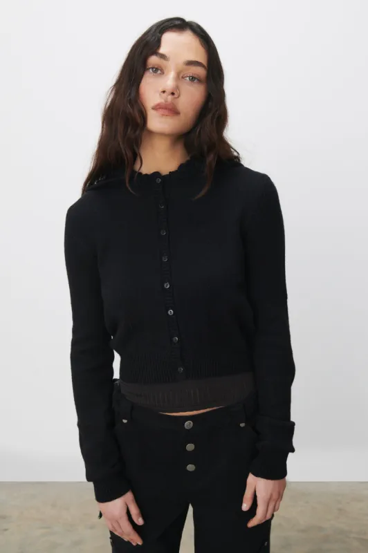 The Bellatrix Hooded Cardigan, Black sold by Peachy Den