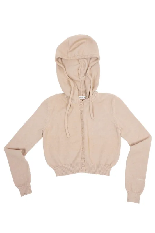 The Bellatrix Hooded Cardigan, Beige sold by Peachy Den