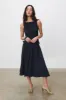 The Deba Midi Skirt, Navy sold by Peachy Den