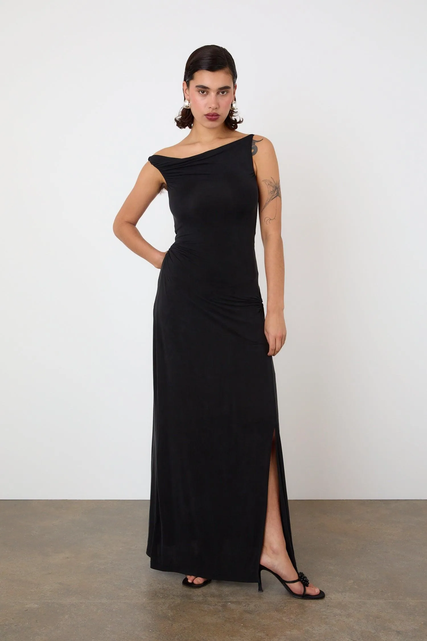 The Kylie Maxi Dress, Graphite sold by Peachy Den