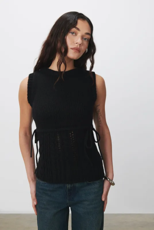 The Gabrielle Vest Knit, Ash sold by Peachy Den