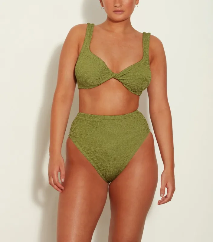 Jamie Bikini - Metallic Moss sold by Hunza G