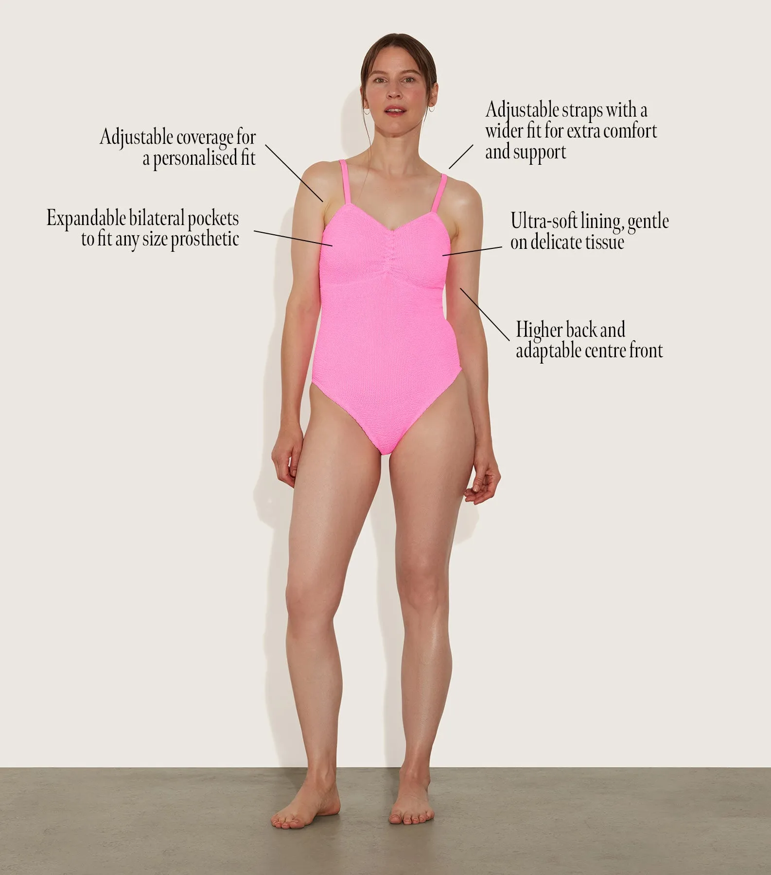 Post Mastectomy Swim - Bubblegum sold by Hunza G product image thumbnail 2