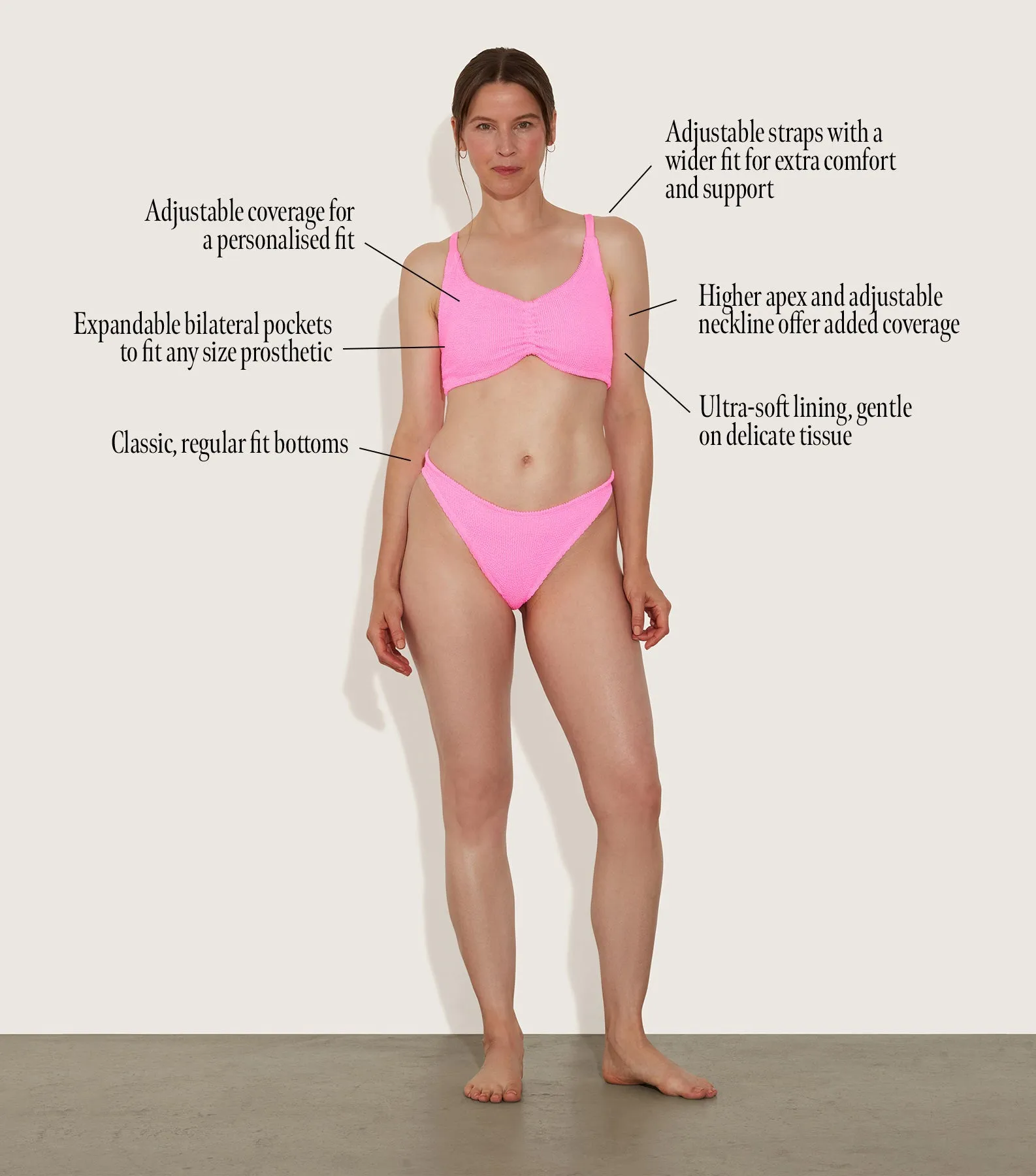 Post Mastectomy Bikini - Bubblegum sold by Hunza G product image thumbnail 2