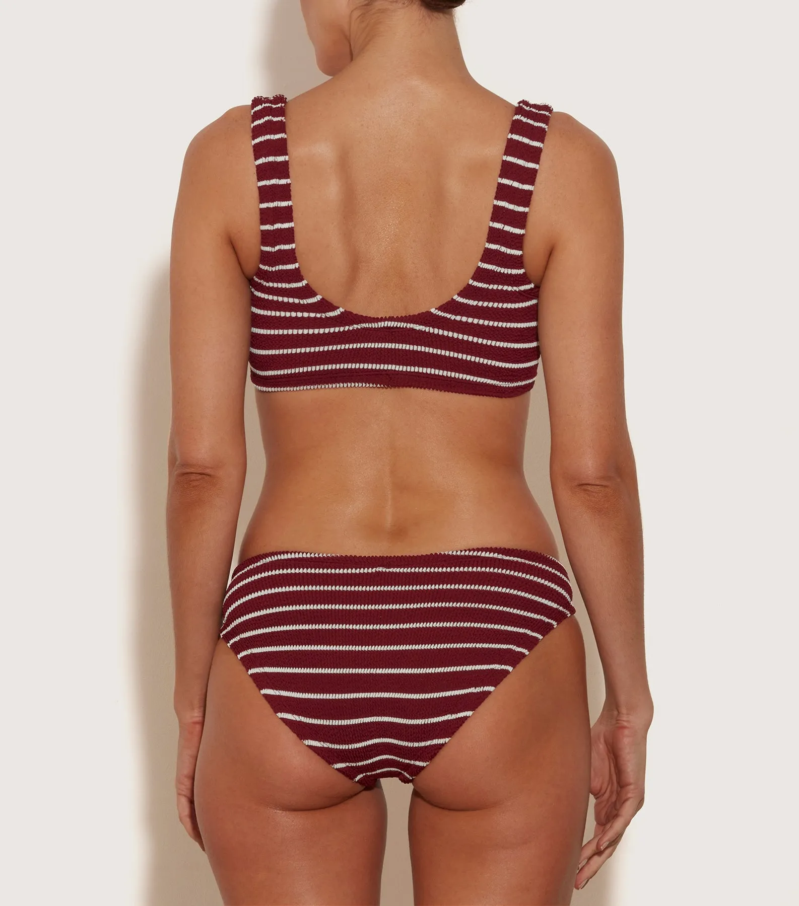 Bonnie Bikini - Wine/White Stripe sold by Hunza G product image thumbnail 3
