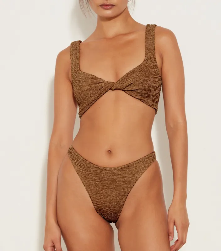 Juno Bikini - Metallic Cocoa sold by Hunza G